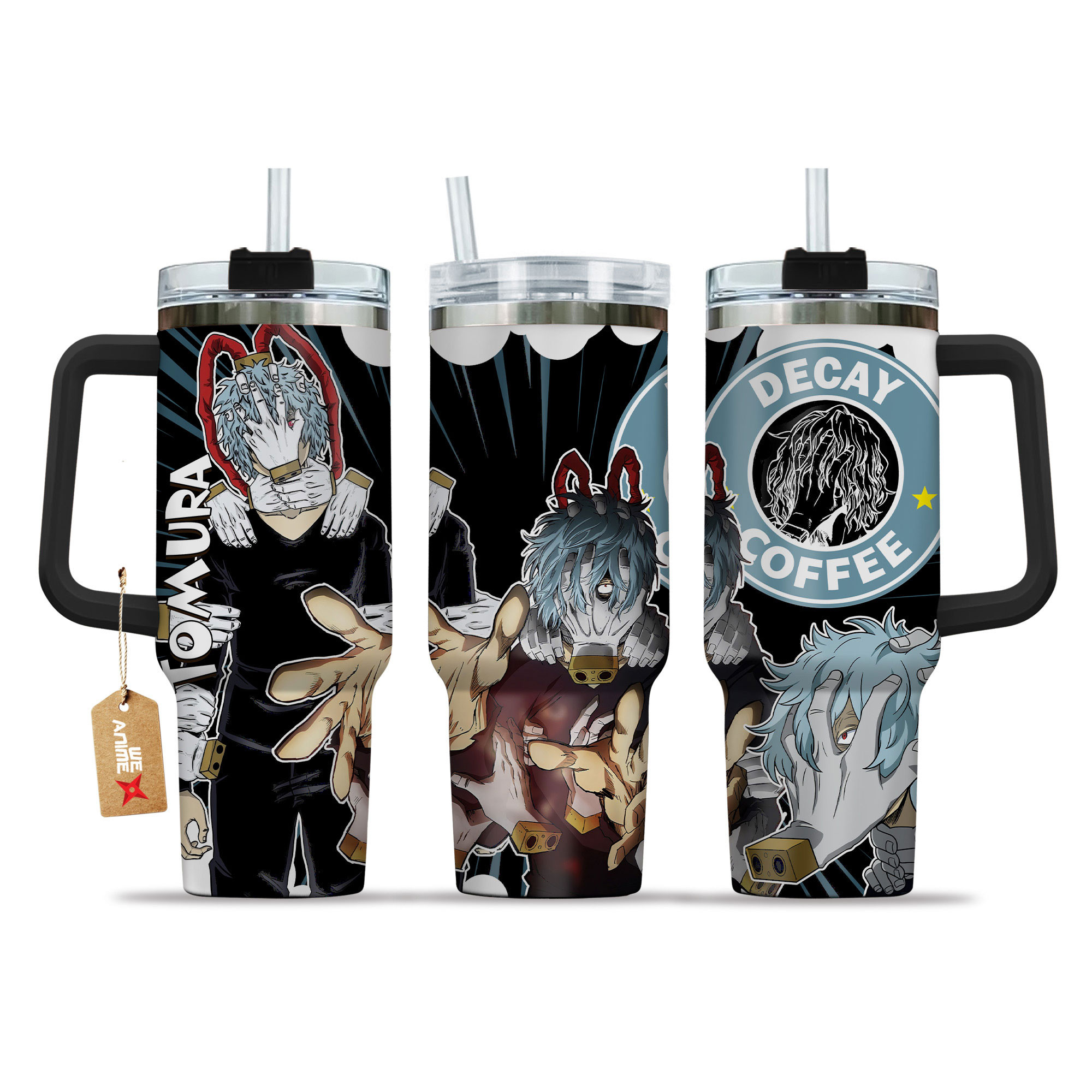 Tomura Shigaraki Coffee 40oz Tumbler Cup With Handle
