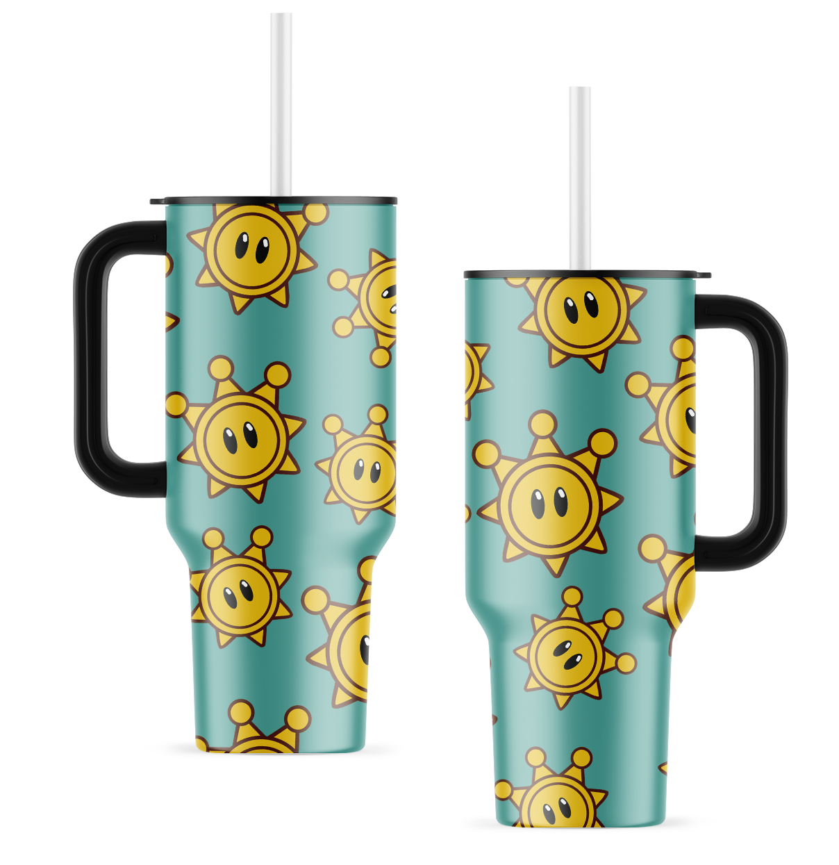 Shine Sprite Mario Bros Coffee 40oz Tumbler With Handle | Exclusive Design