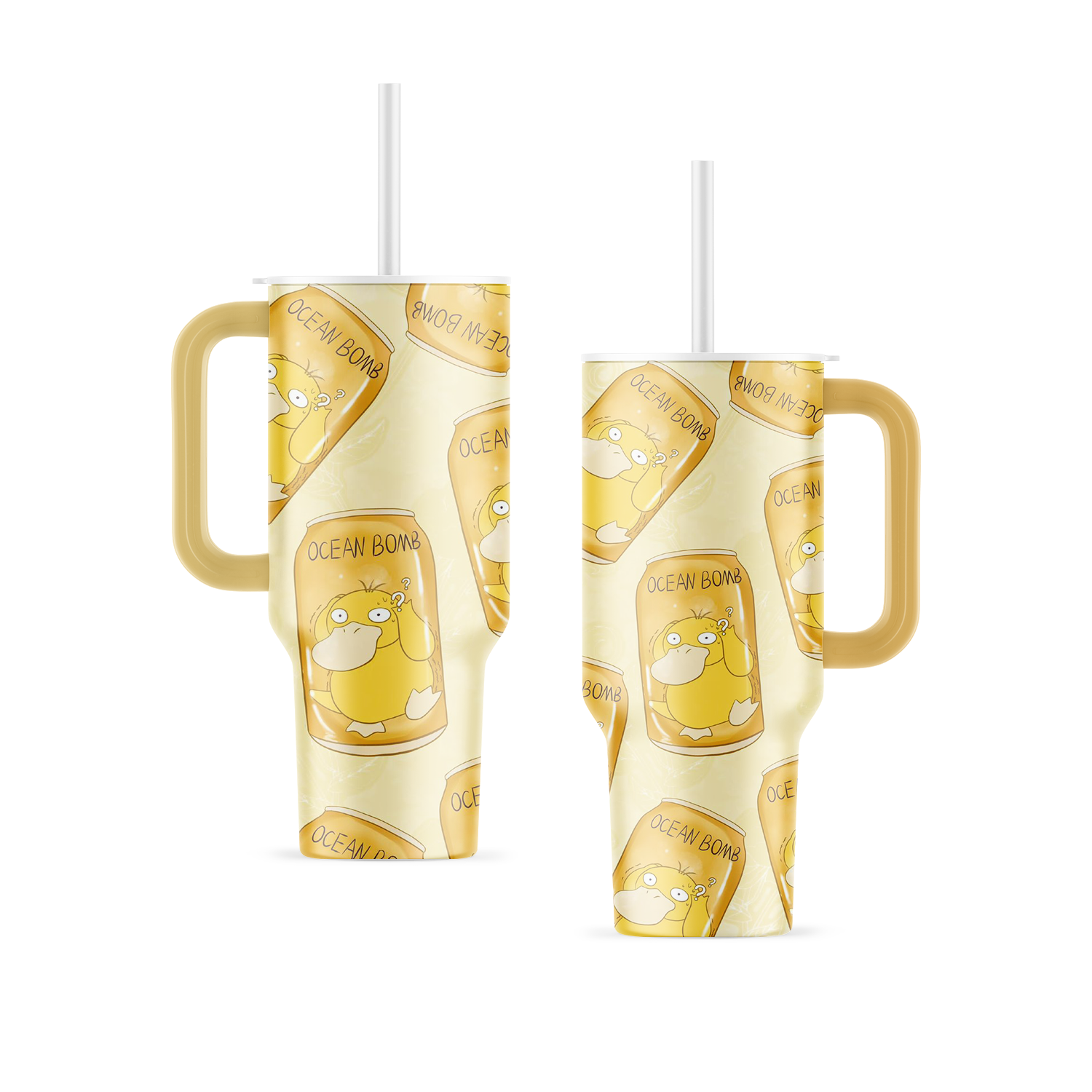 Psyduck Pokemon Coffee 40oz Tumbler With Handle | Exclusive Design