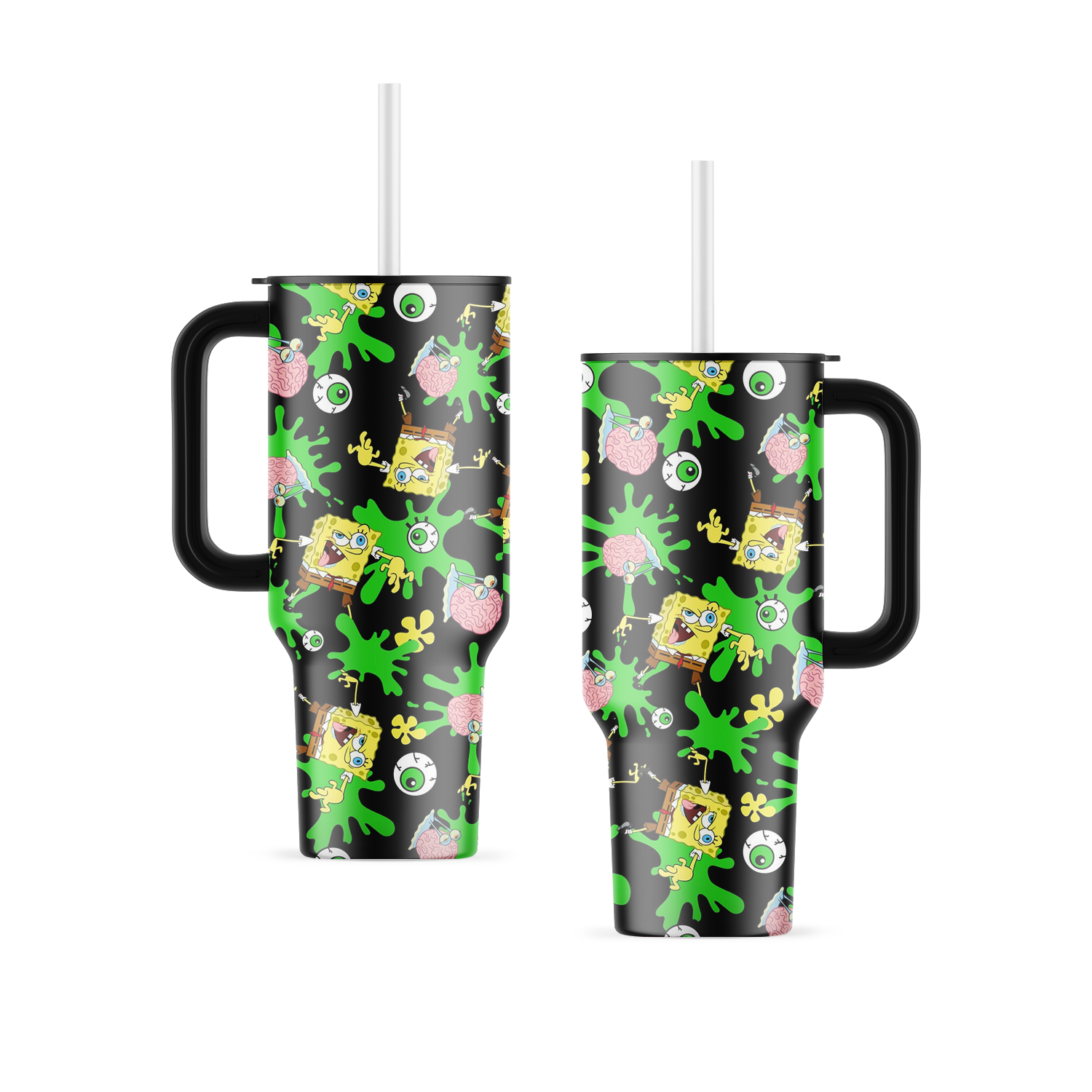 Spongebob&Gary the Snail Coffee 40oz Tumbler With Handle | Exclusive Design