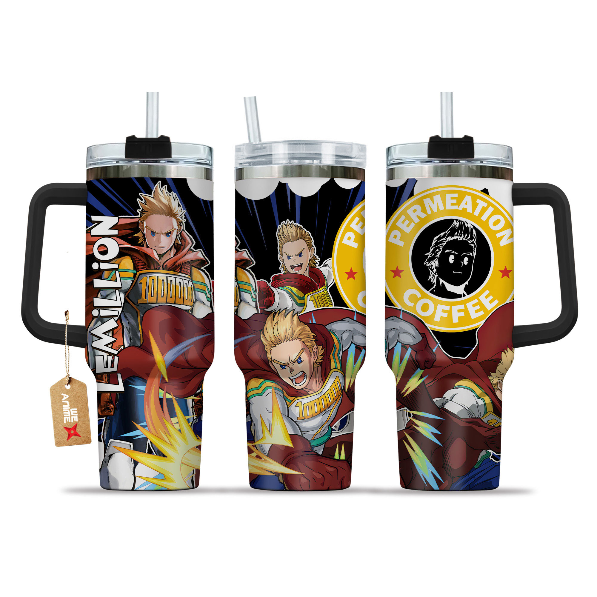 Mirio Togata (Lemillion) Coffee 40oz Tumbler Cup With Handle