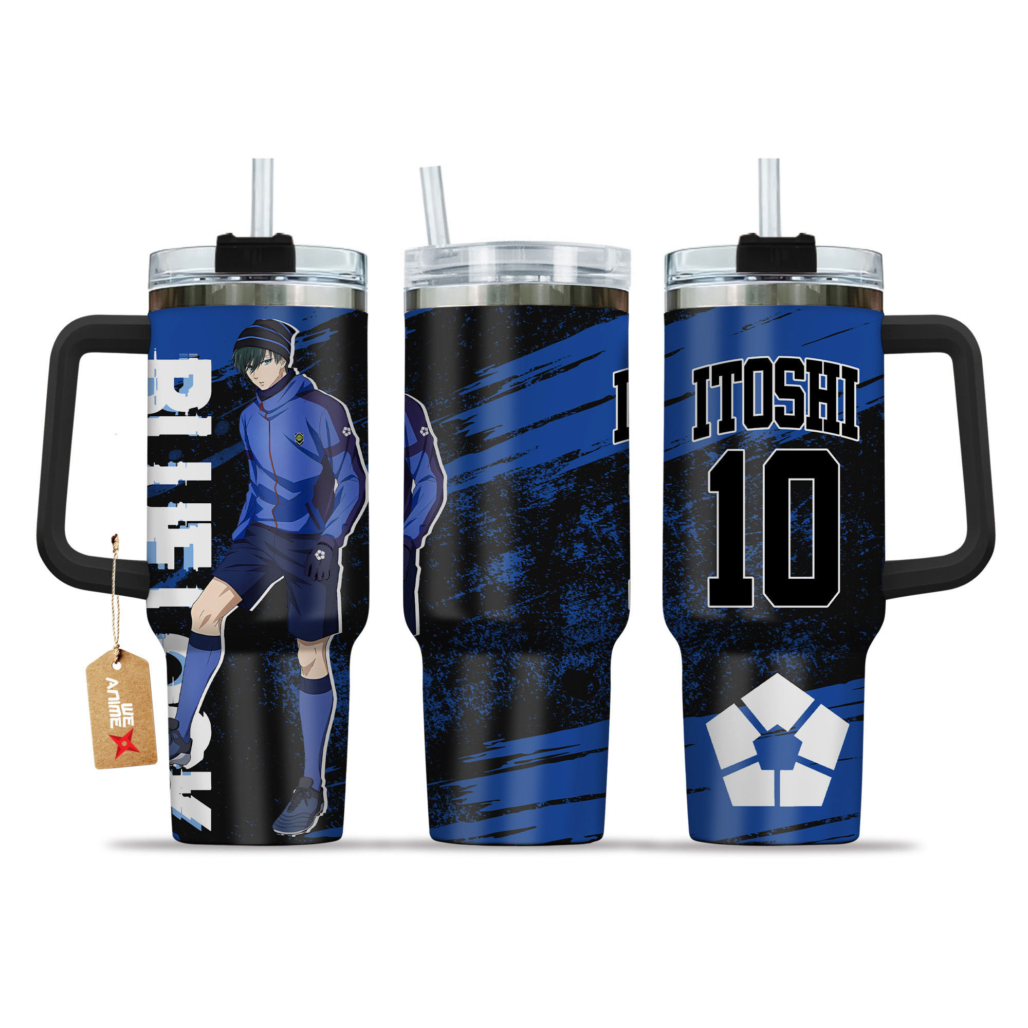 Rin Itoshi 10 Anime 40oz Tumbler Cup With Handle Name