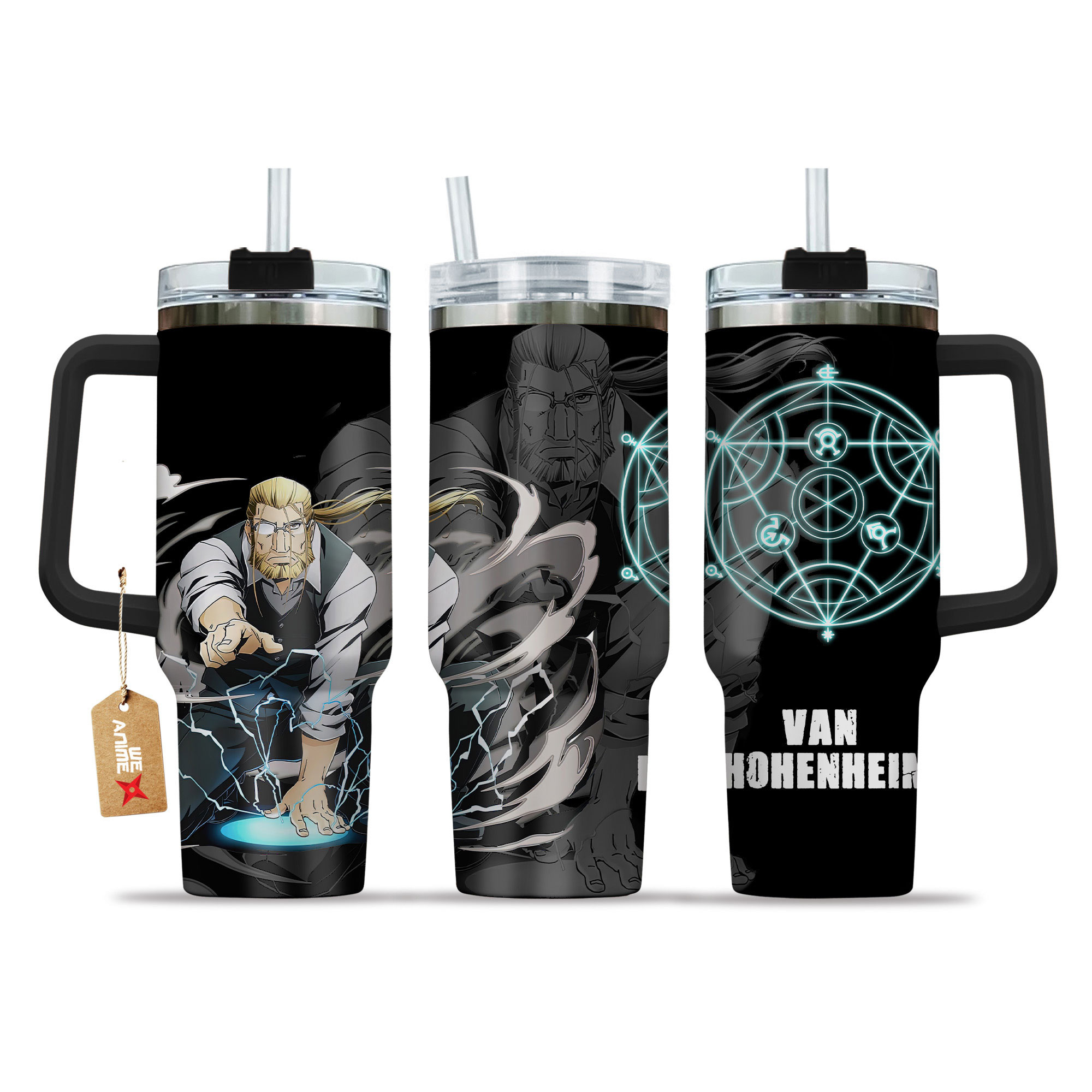 Van Hohenheim Anime 40oz Tumbler Cup With Handle Name