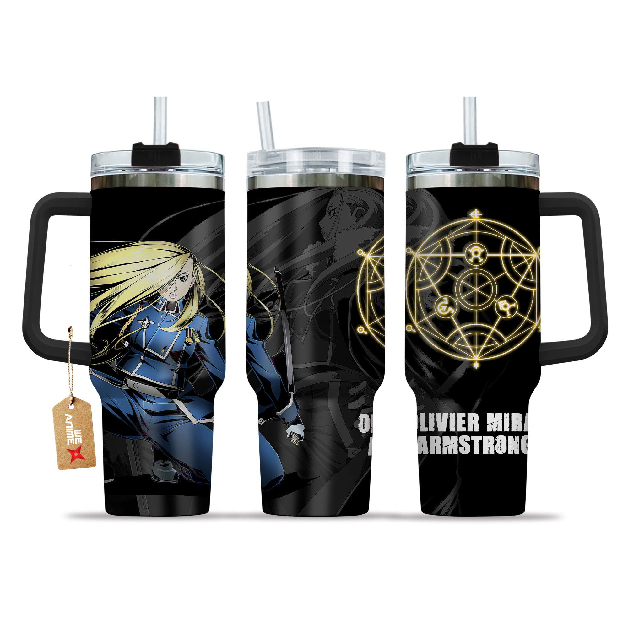 Olivier Mira Armstrong Anime 40oz Tumbler Cup With Handle Name