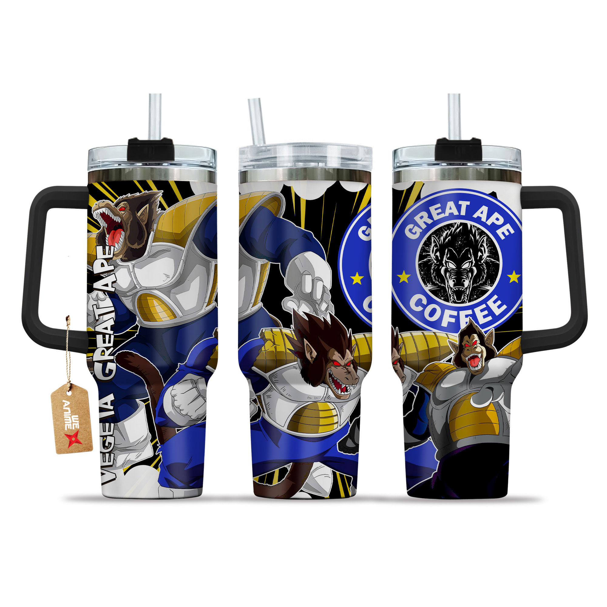 Vegeta Great Ape Coffee 40oz Tumbler Cup With Handle