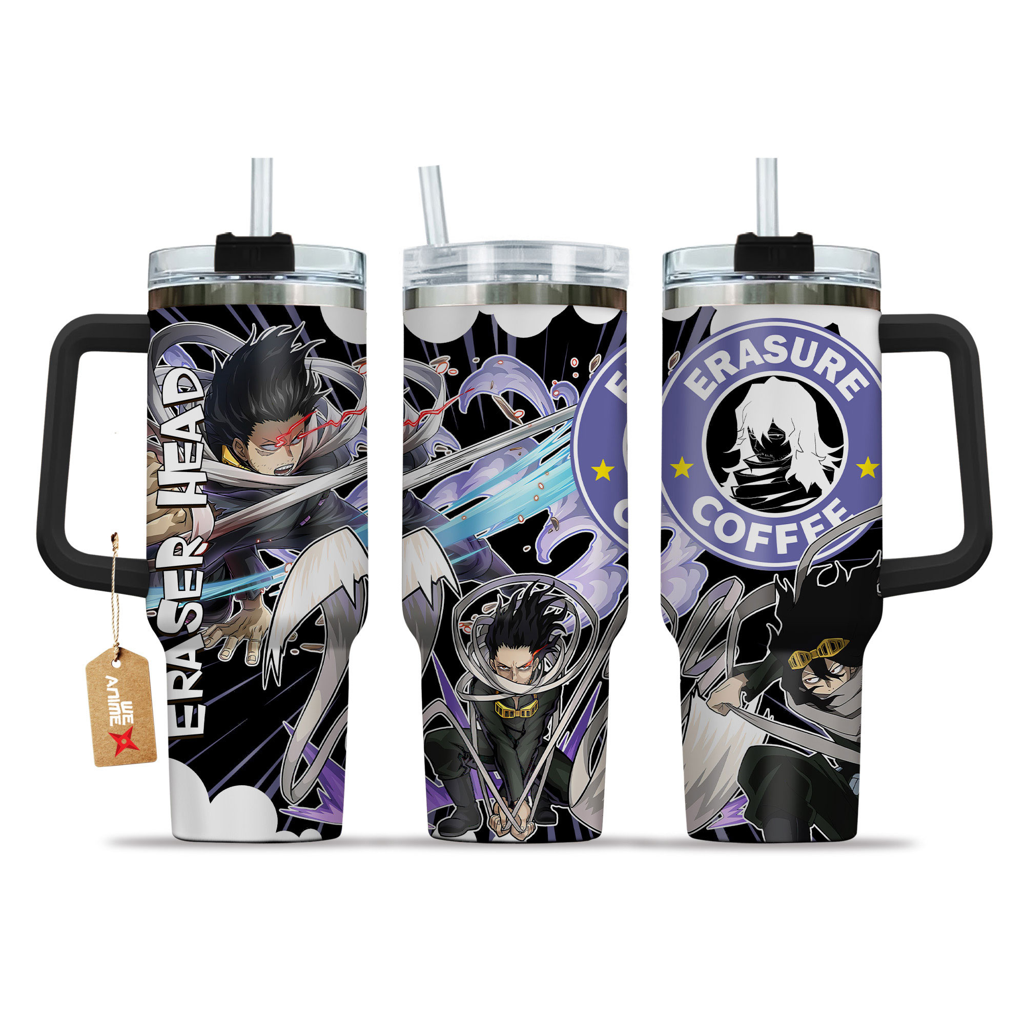 Shota Aizawa (Eraser Head) Coffee 40oz Tumbler Cup With Handle