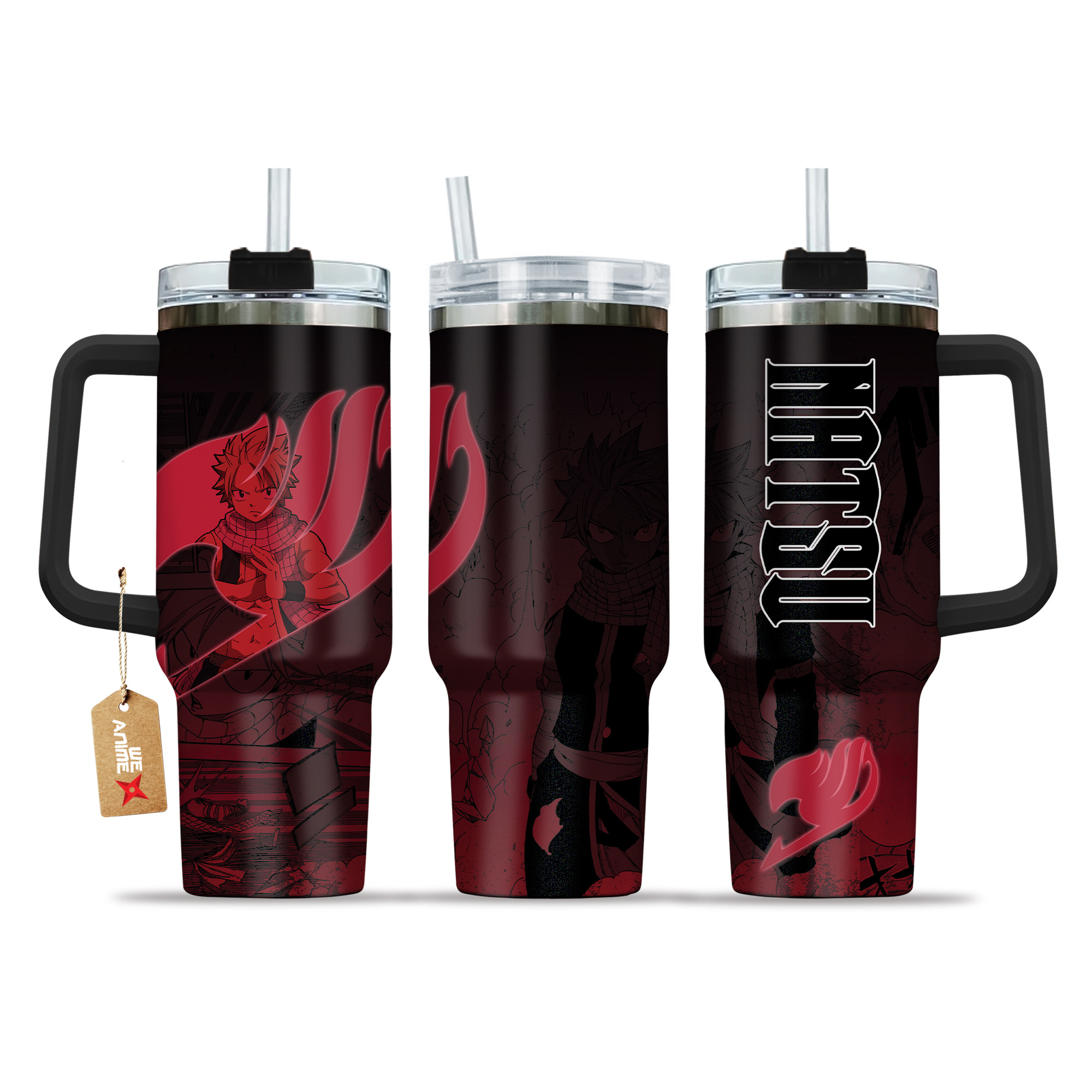 Natsu Dragneel 40oz Tumbler Cup With Handle Anime Cup