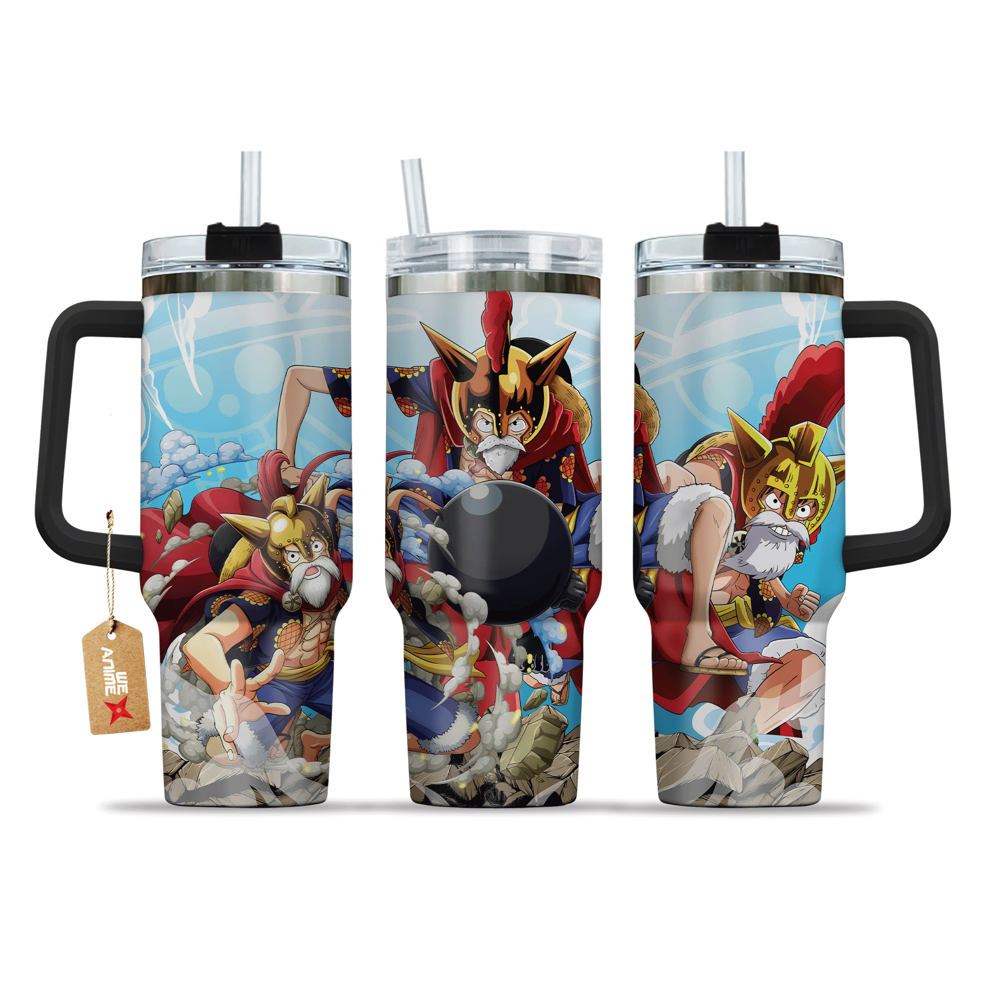 Monkey D. Luffy Dressrosa Arc 40oz Tumbler Cup With Handle Anime Accessories