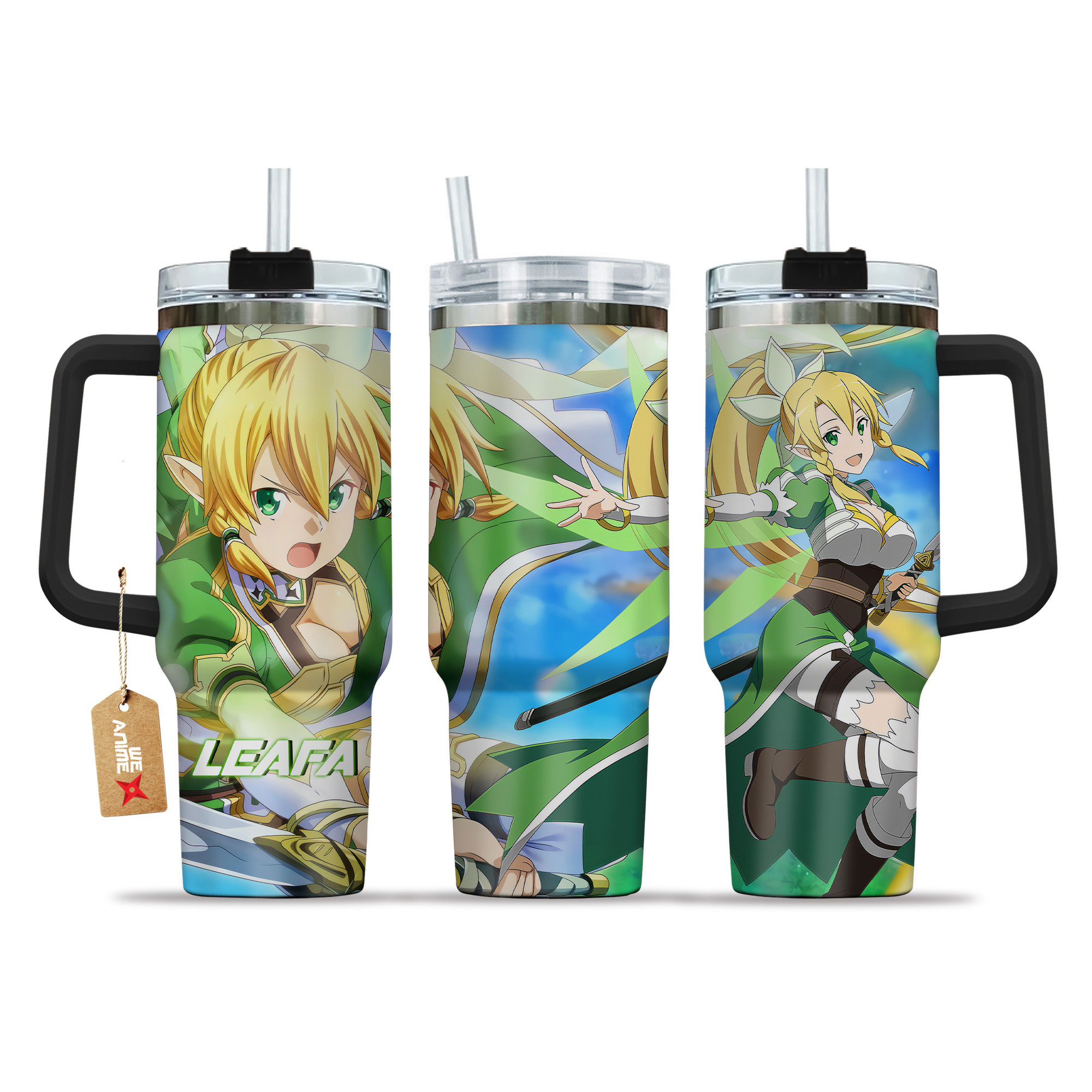Suguha Kirigaya (Leafa) Anime 40oz Tumbler Cup With Handle Name