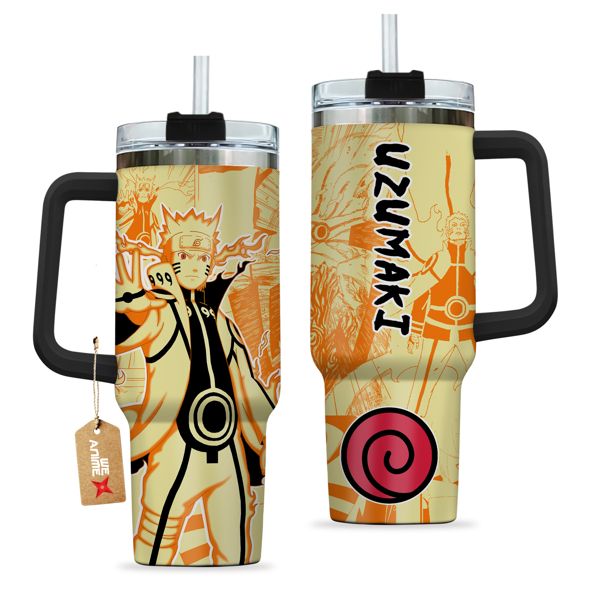 Uzumaki Bijuu Mode 40oz Tumbler Cup Handle Anime