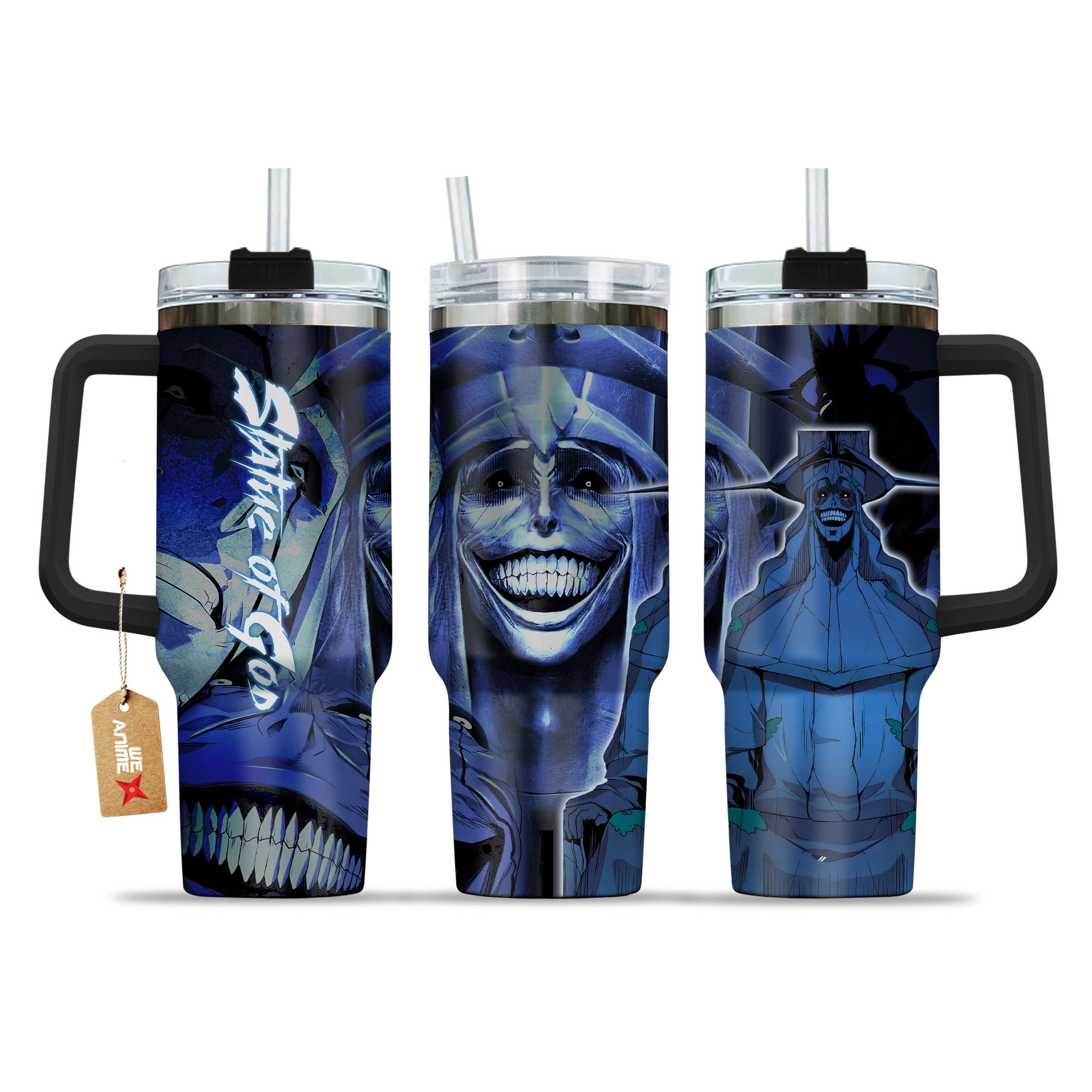 Statue of God 40oz Tumbler Cup With Handle