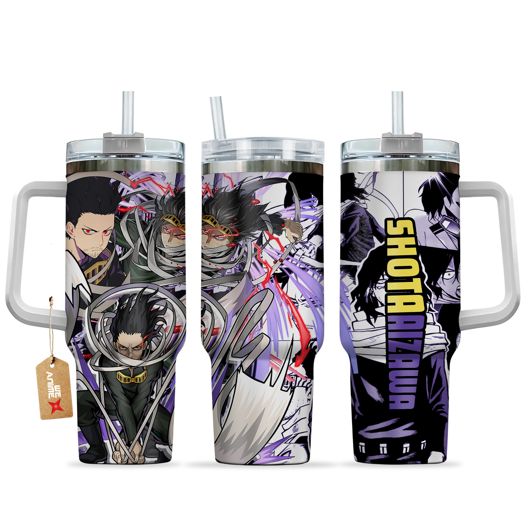Shota Aizawa (Eraser Head) 40oz Tumbler Cup With Handle Manga Art