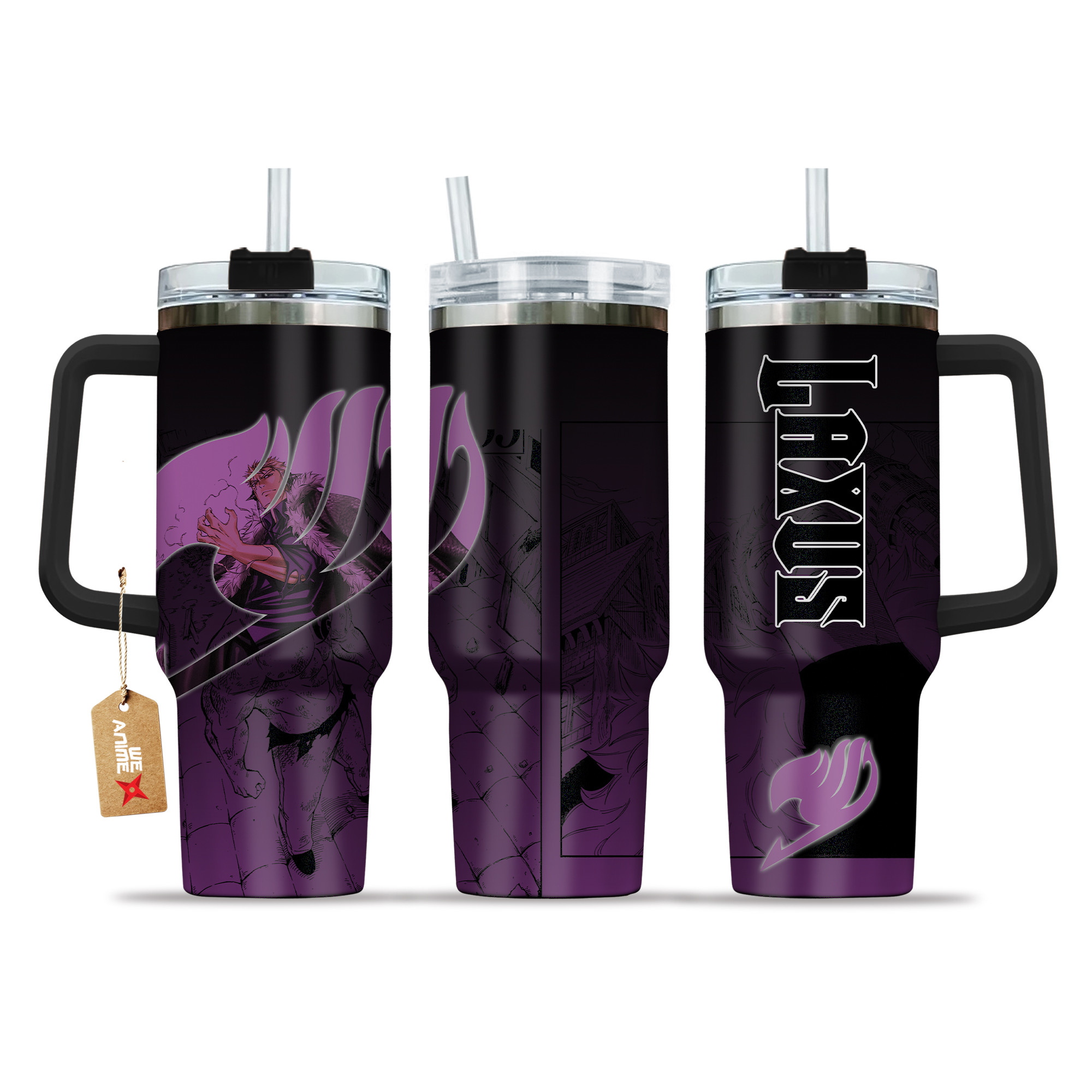 Laxus Dreyar 40oz Tumbler Cup With Handle Anime Cup