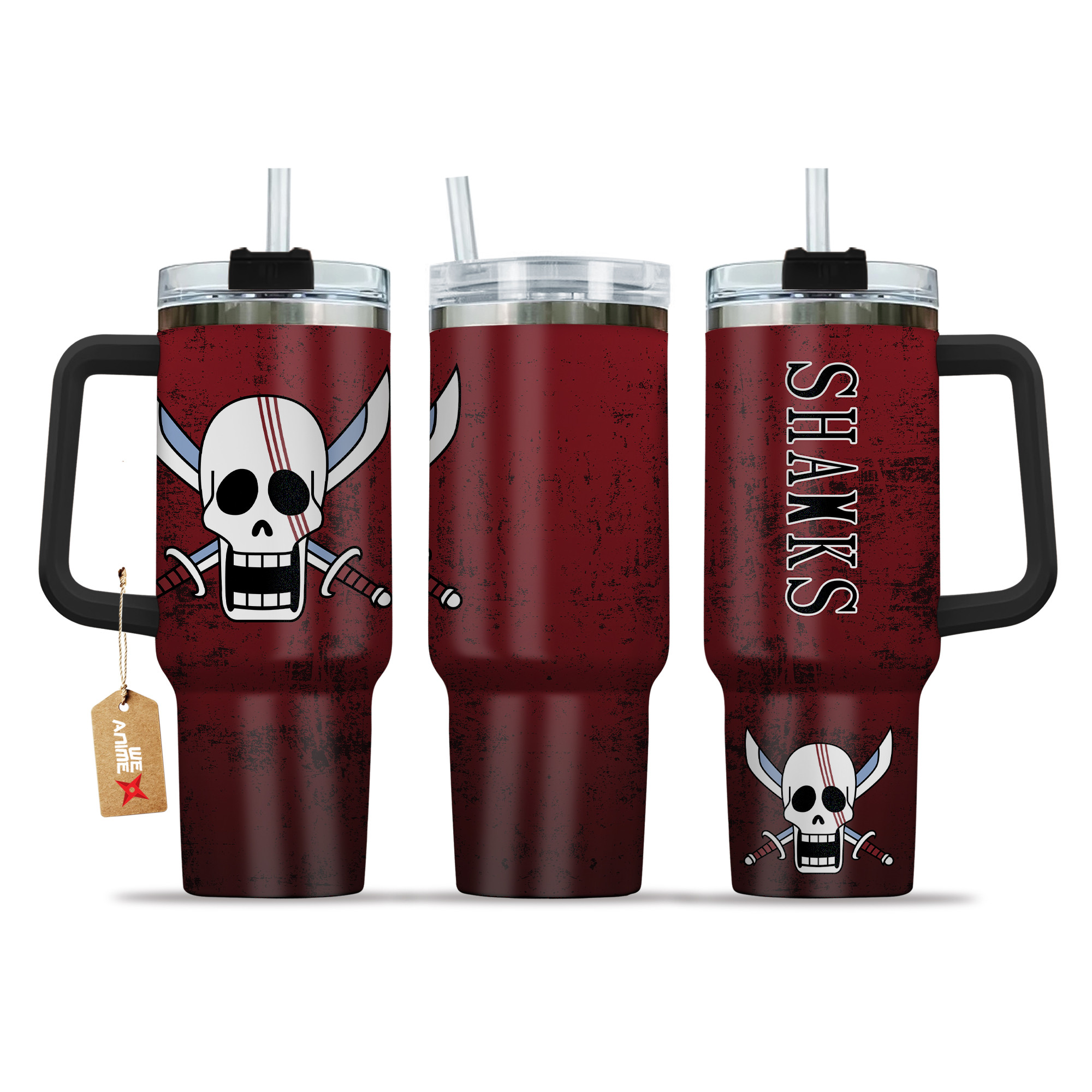 Shanks 40oz Tumbler Cup With Handle Name Anime Accessories