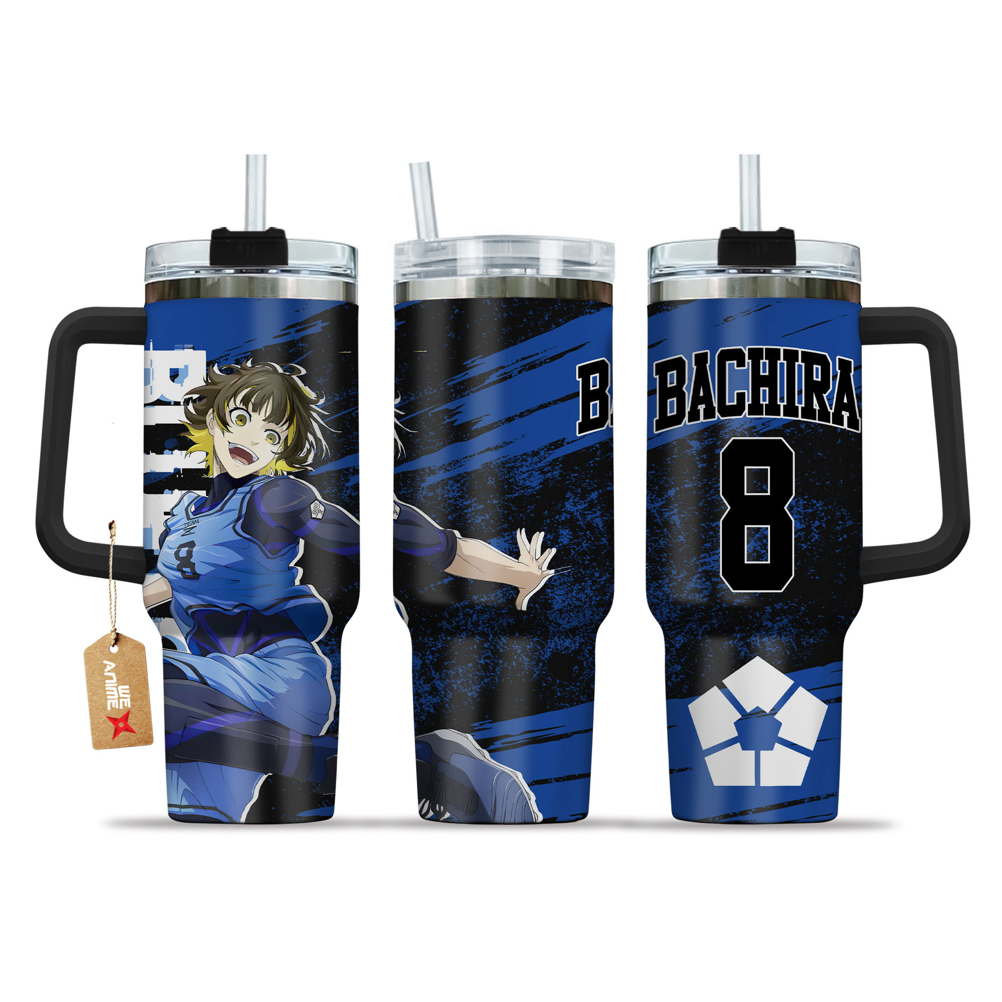 Meguru Bachira 8 Anime 40oz Tumbler Cup With Handle Name