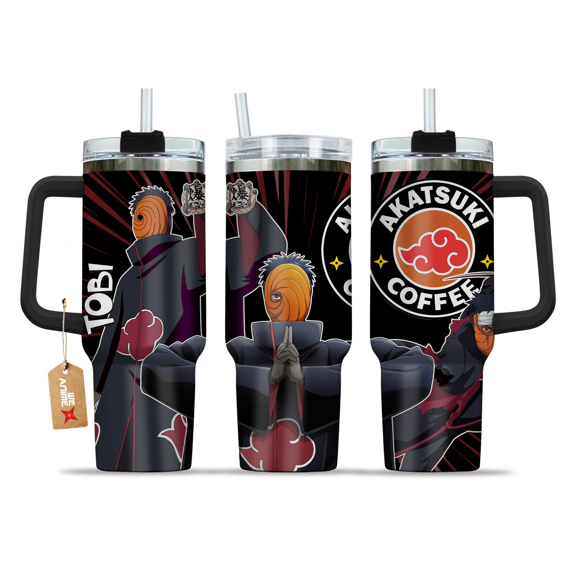 Tobi Name Coffee 40oz Tumbler Cup With Handle Anime