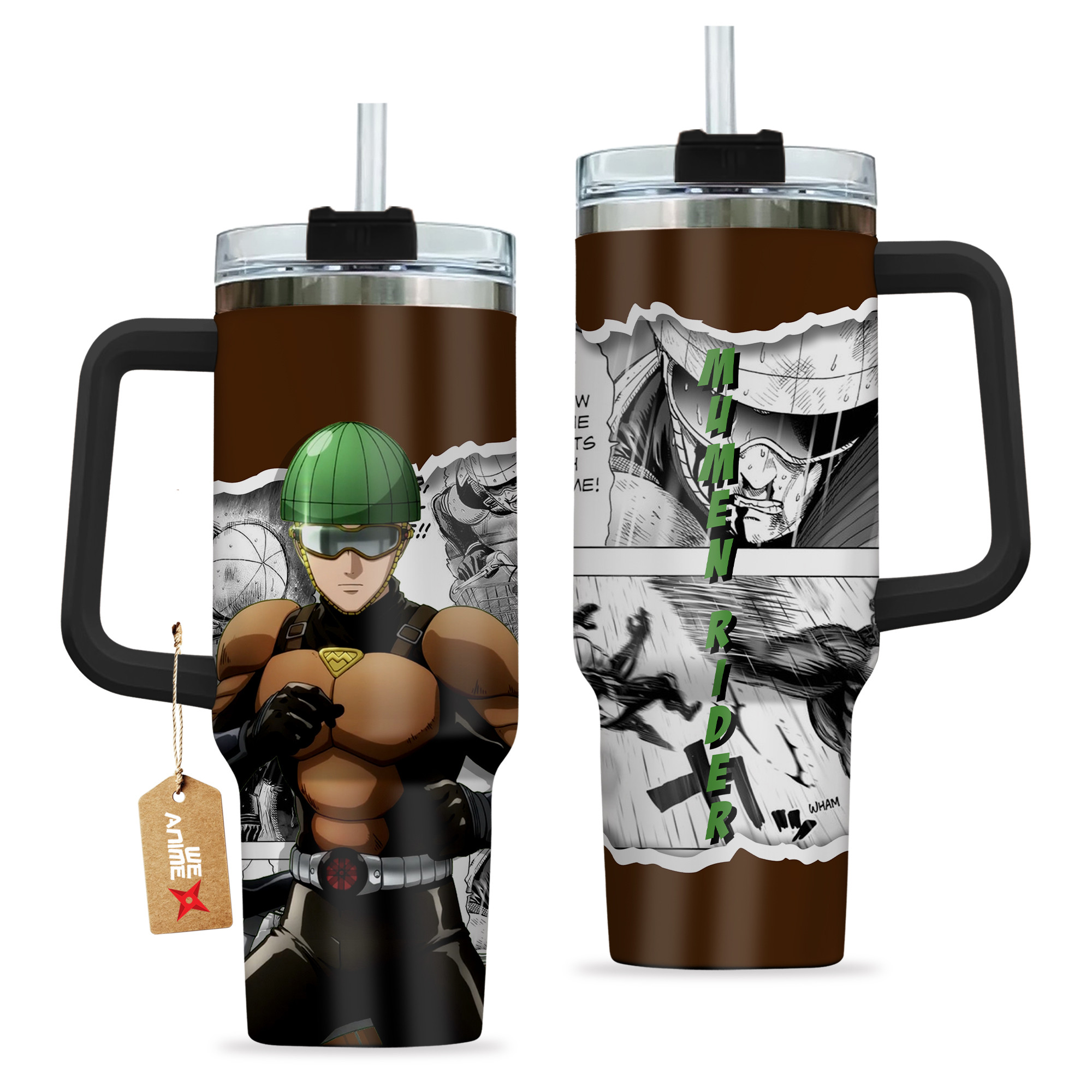 Mumen Rider 40oz Tumbler Cup With Handle Anime Cup