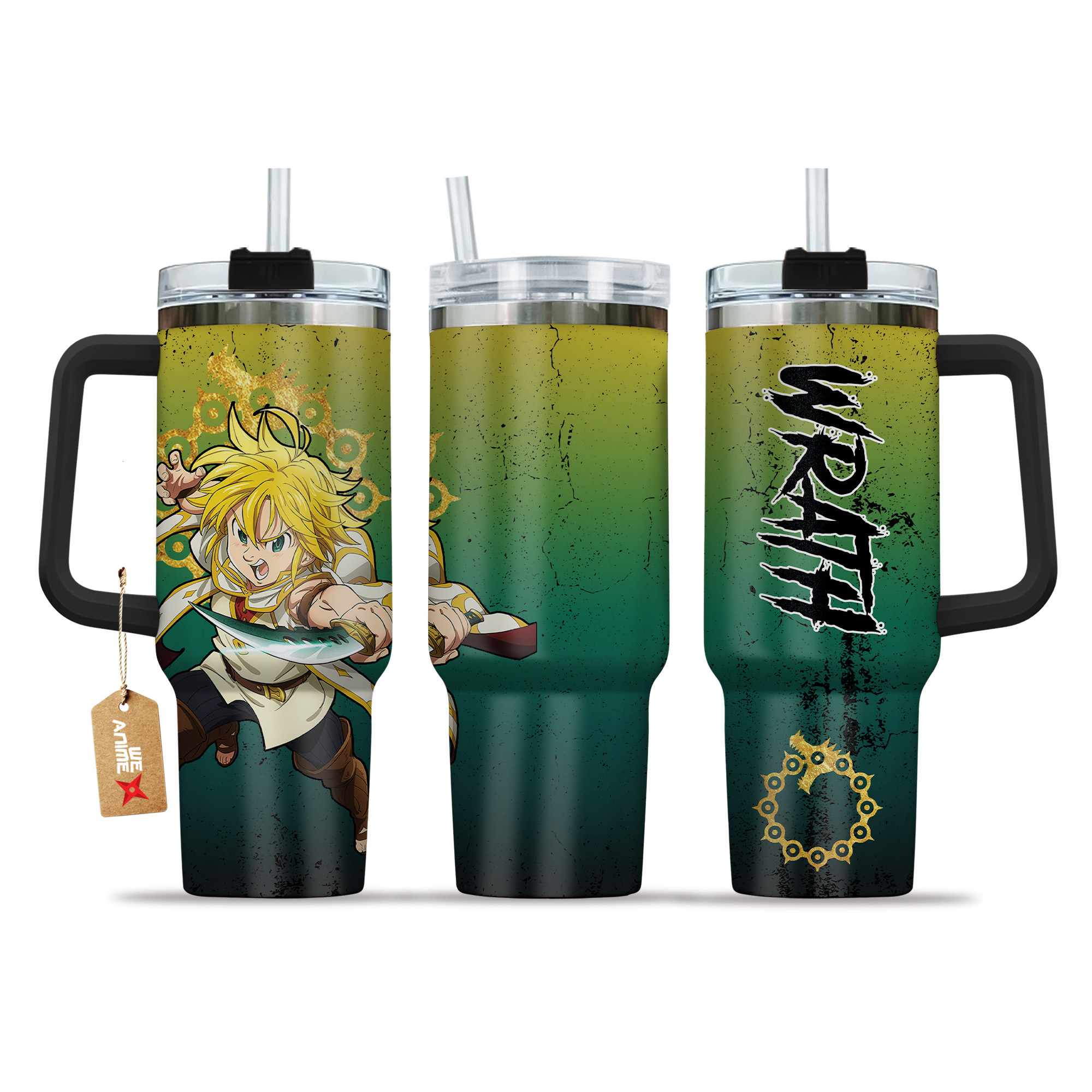 Meliodas Dragon Sin of Wrath 40oz Tumbler Cup With Handle Anime Cup