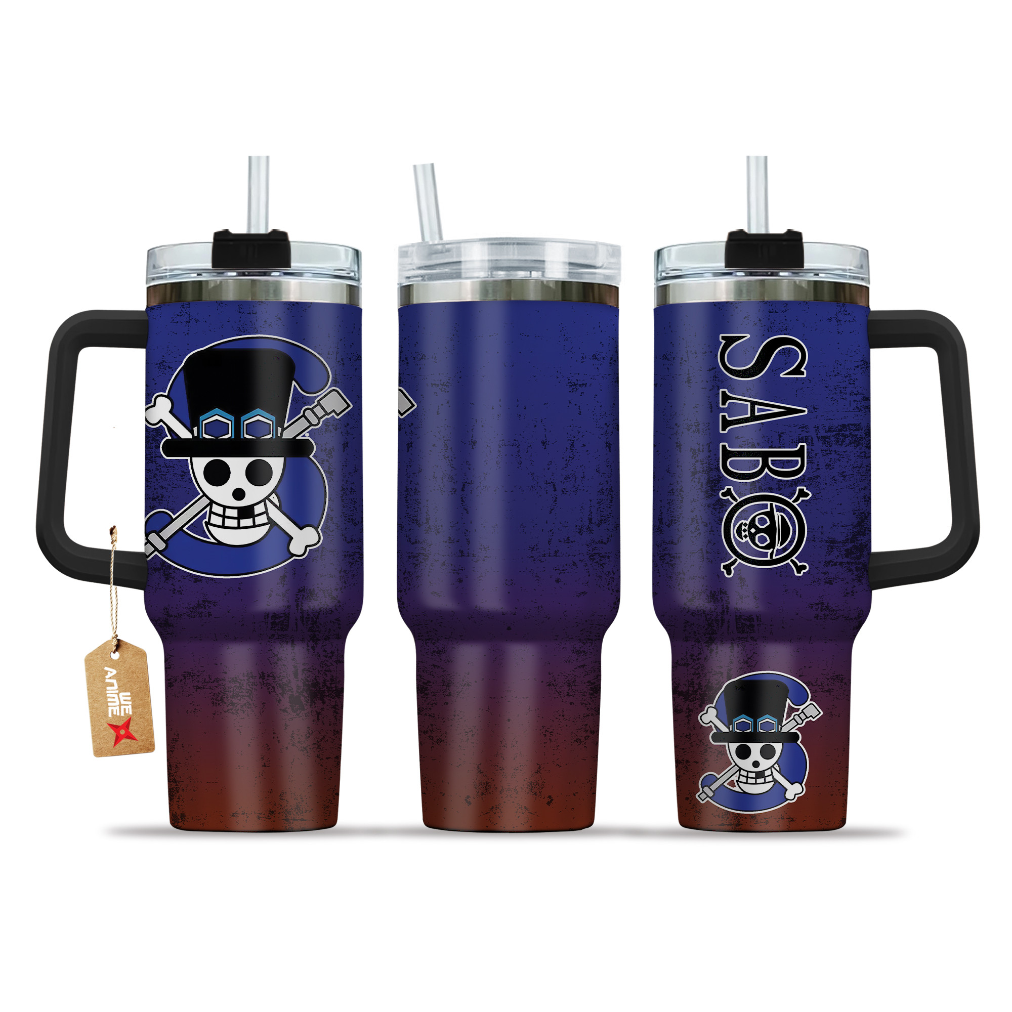 Sabo 40oz Tumbler Cup With Handle Name Anime Accessories