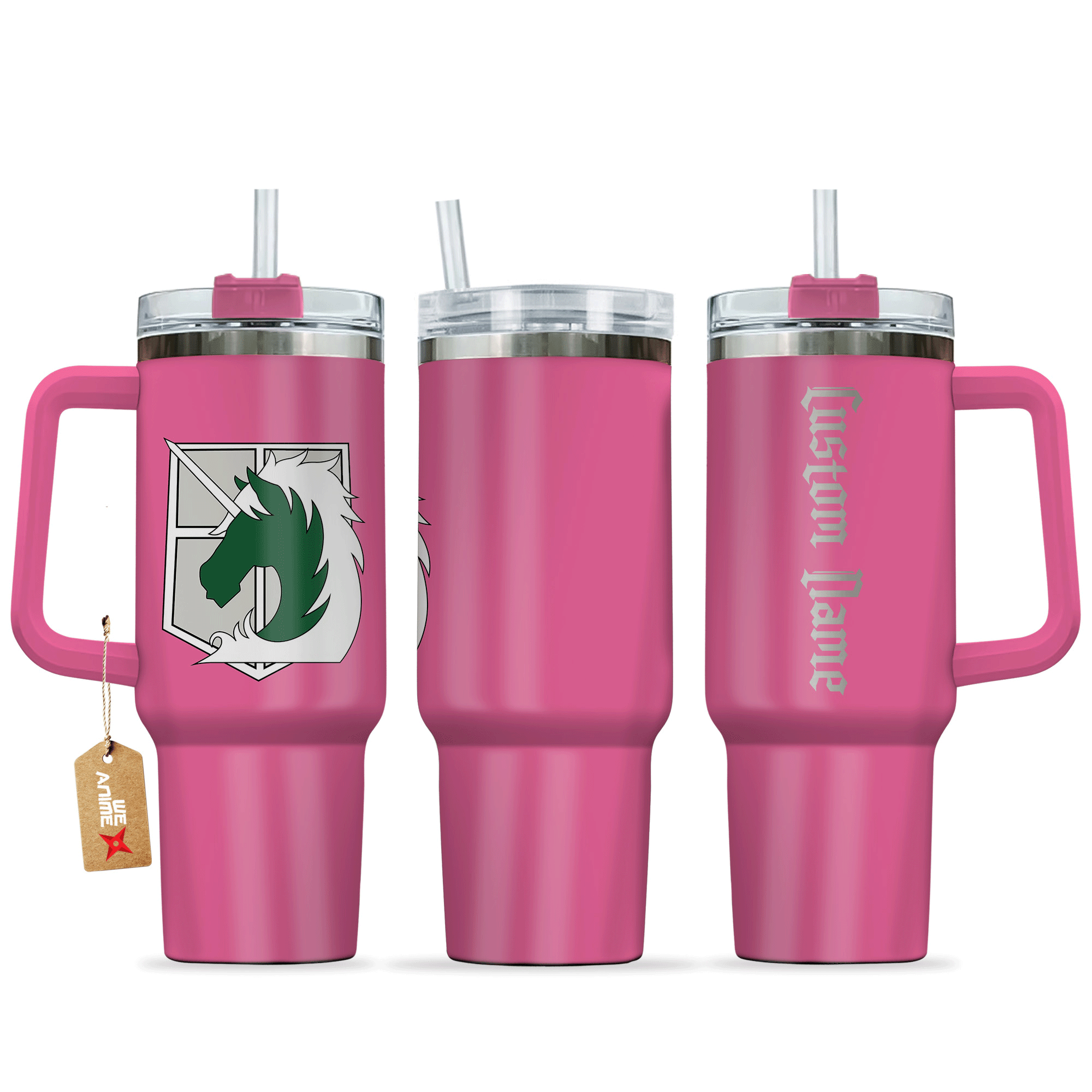 Military Police Brigade 40oz Pink Tumbler Cup Name