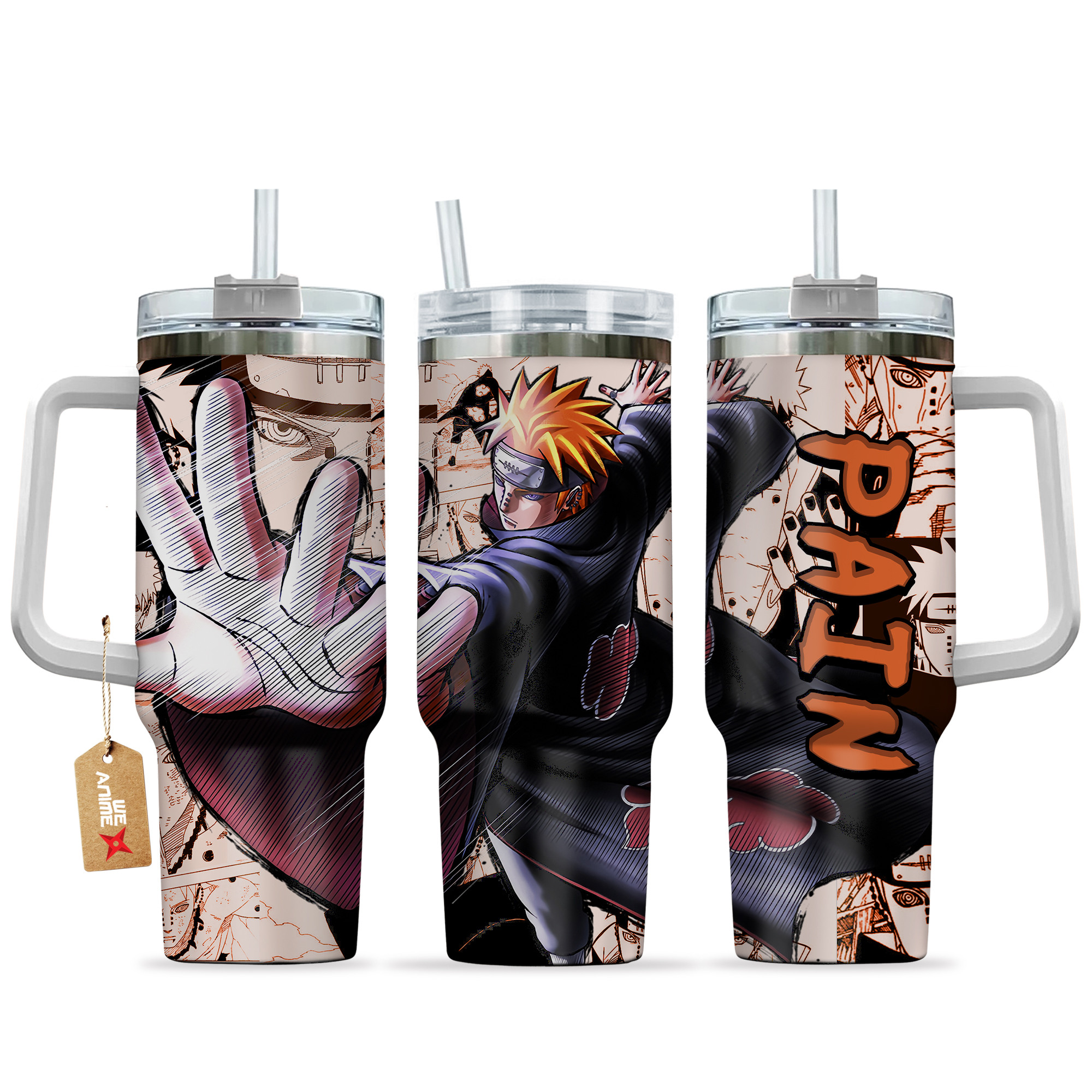 Pain Anime 40oz Tumbler Cup With Handle Manga Art Name