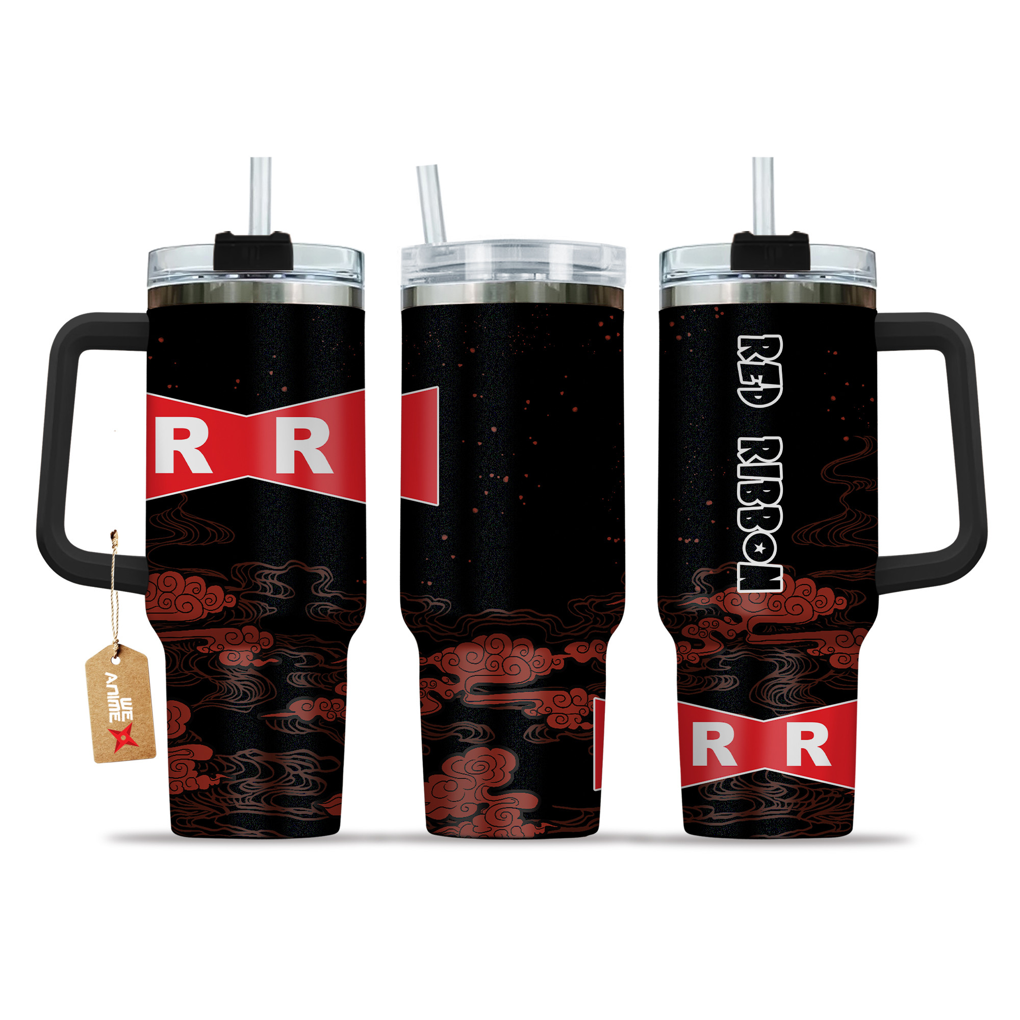 The Red Ribbon Army Symbol 40oz Tumbler Cup With Handle Name Anime Accessories