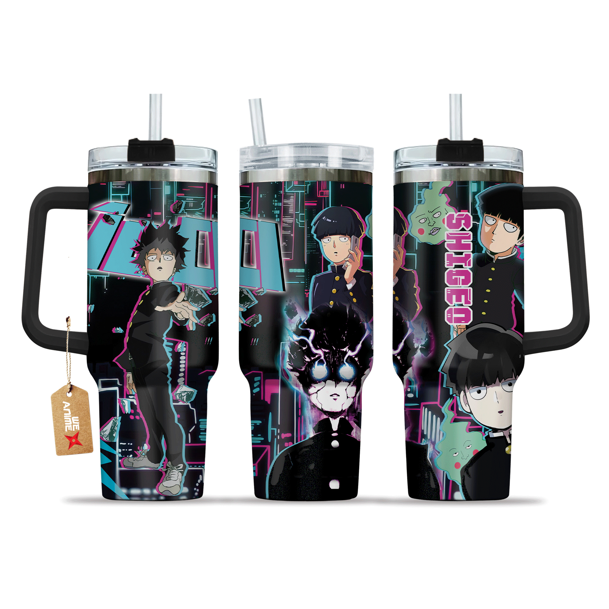 Shigeo Kageyama 40oz Tumbler Cup With Handle Anime Accessories