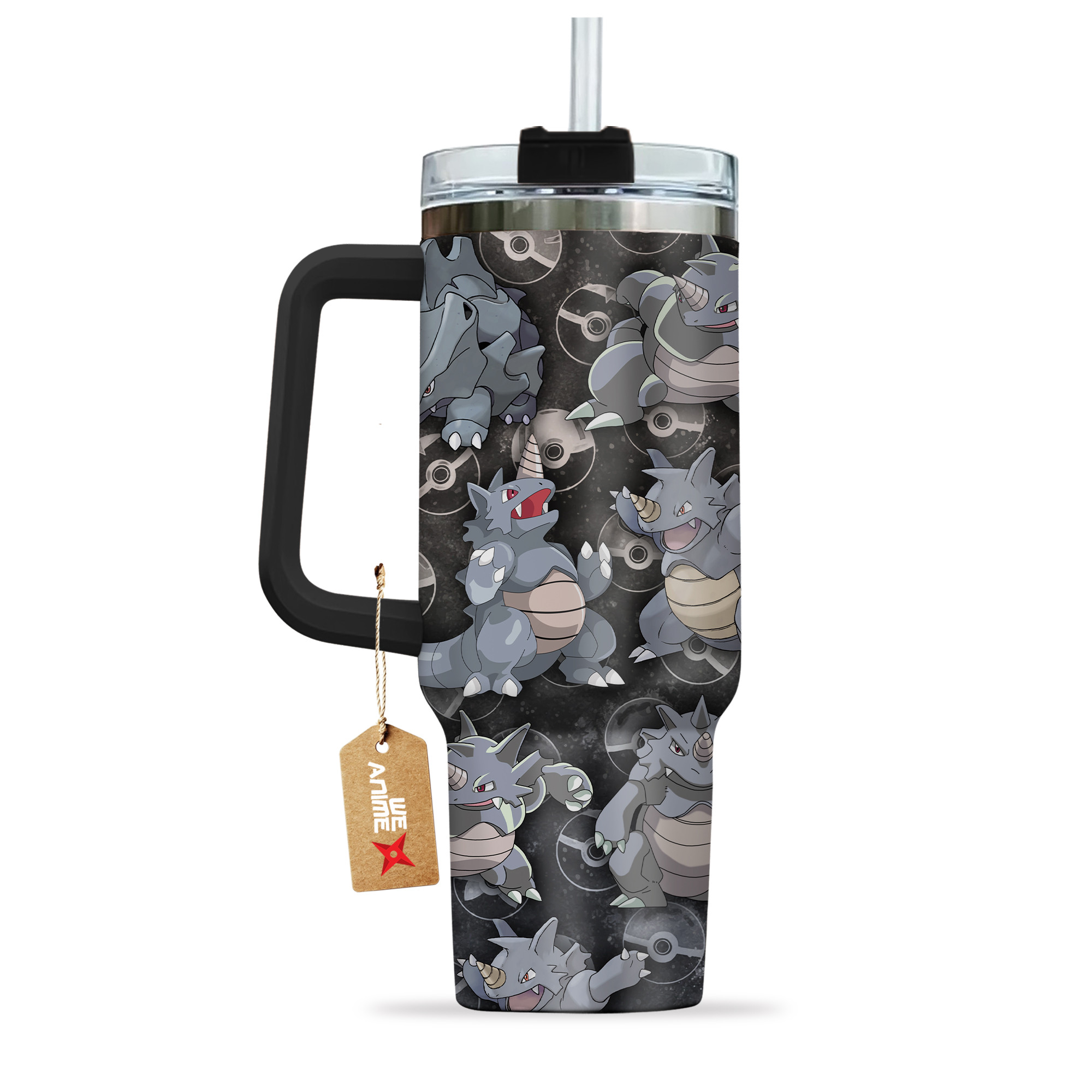 Pokemon Rhydon 40oz Tumbler Cup With Handle Anime Cup