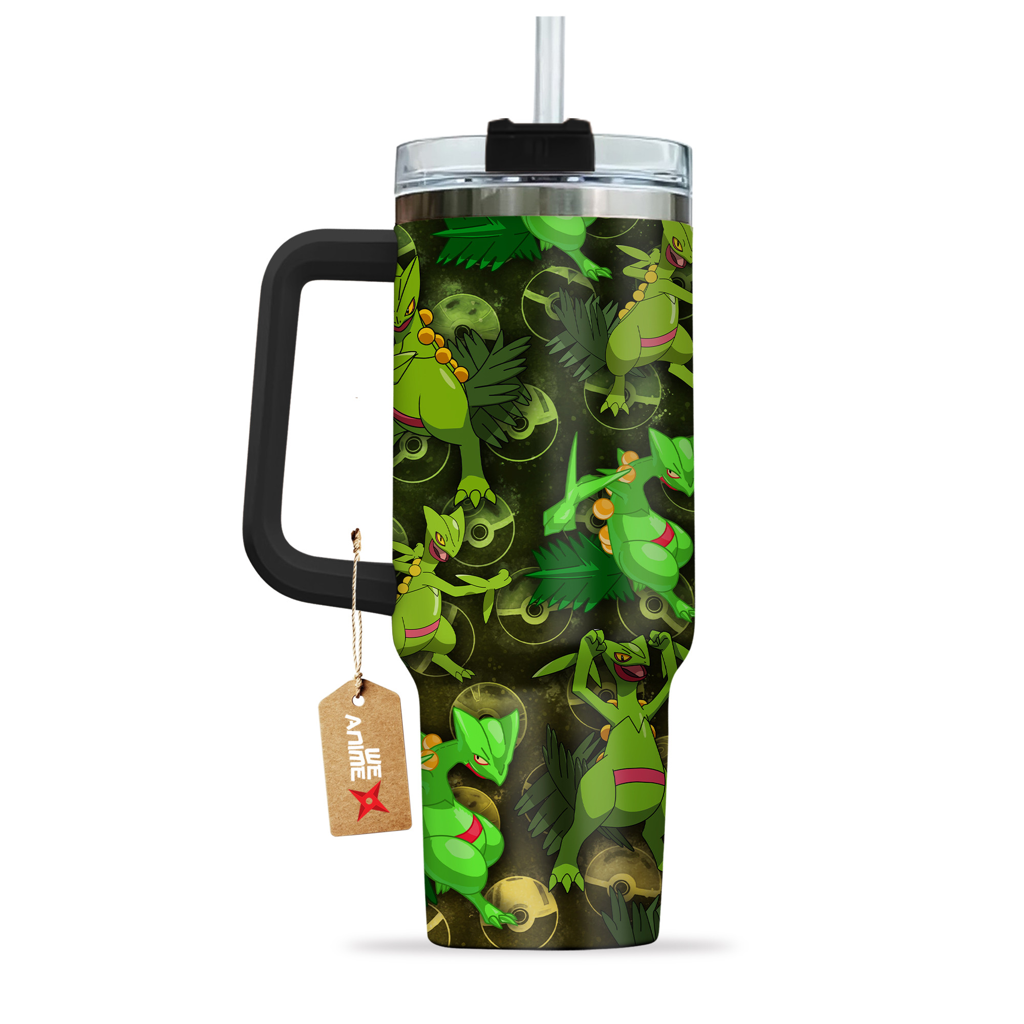 Pokemon Sceptile 40oz Tumbler Cup With Handle Anime Cup