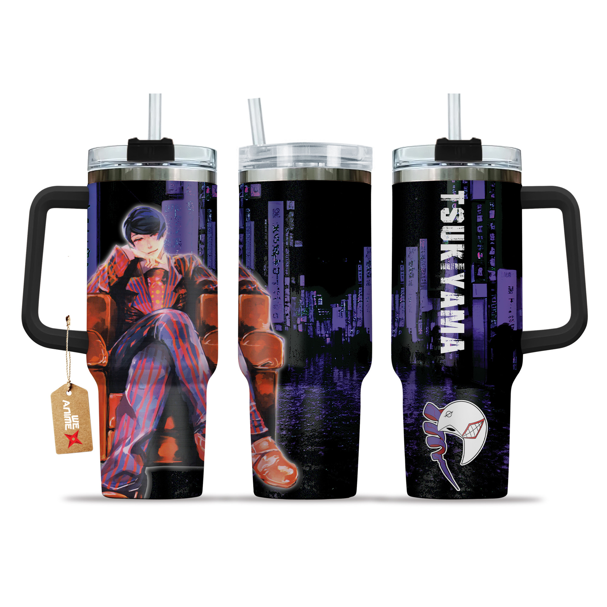 Shuu Tsukiyam 40oz Tumbler Cup With Handle Anime Cup