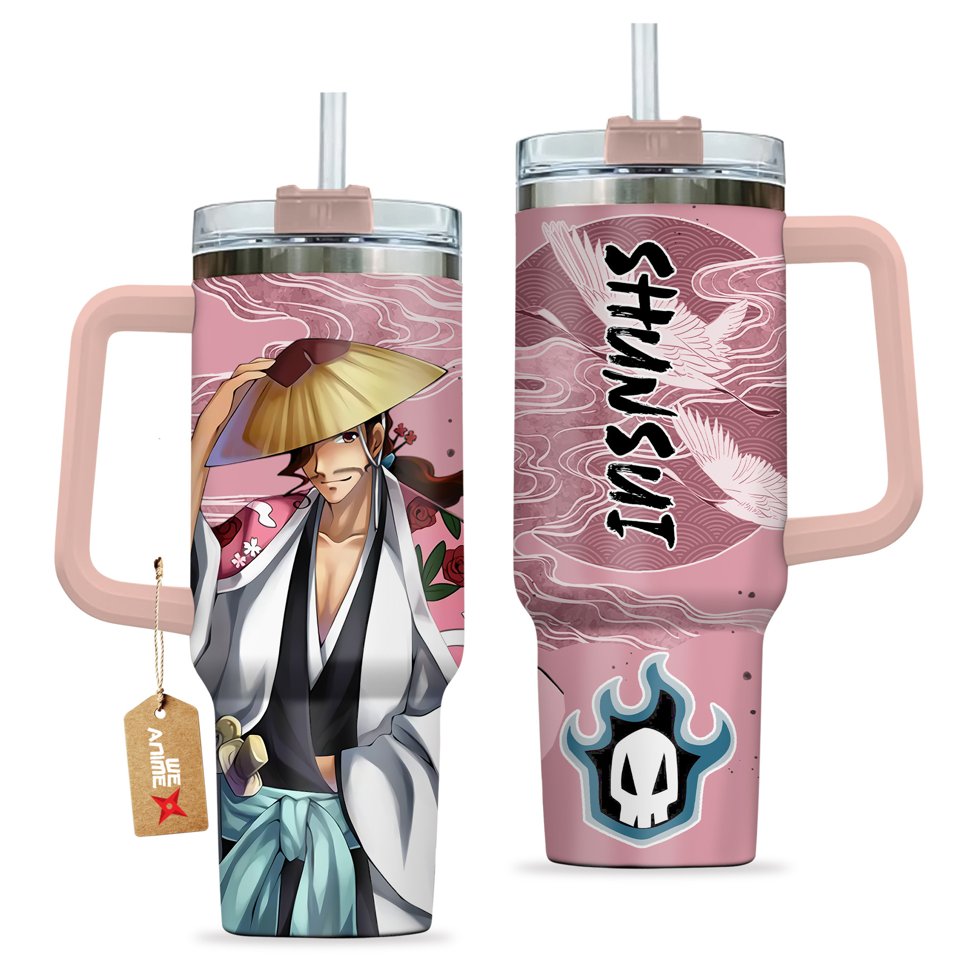 Shunsui Kyoraku 40oz Tumbler Cup With Handle Anime