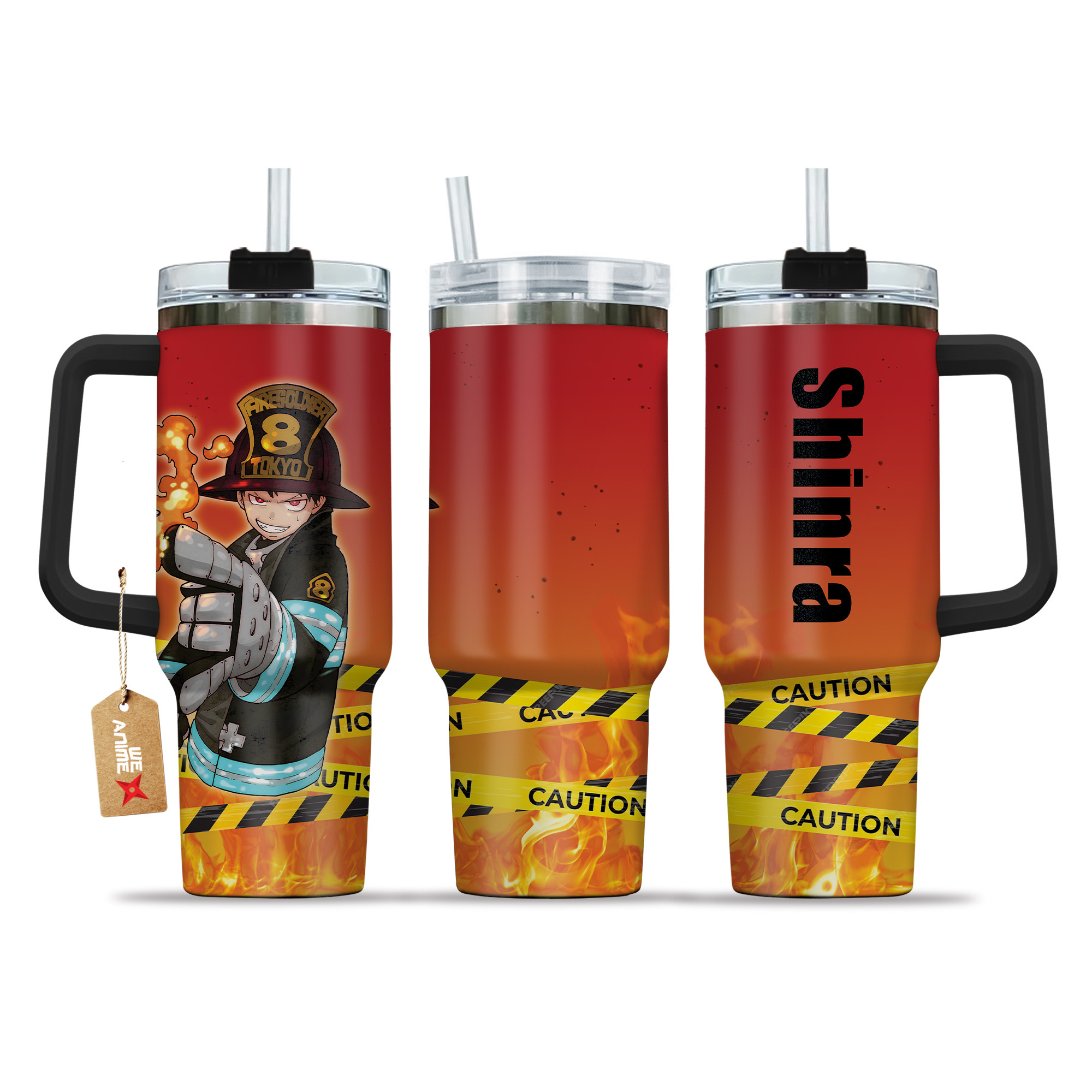 Shinra Kusakabe 40oz Tumbler Cup With Handle Anime Cup