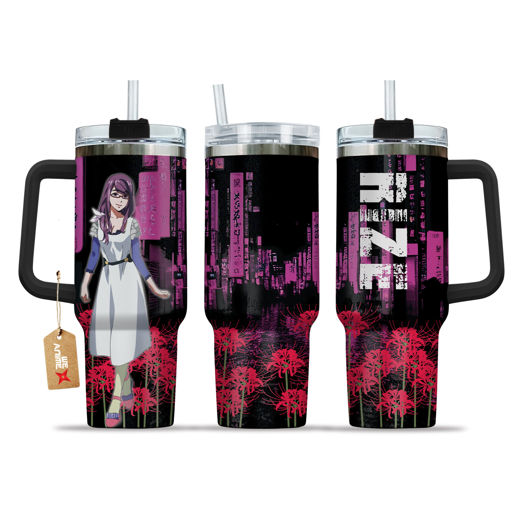 Rize Kamishiro 40oz Tumbler Cup With Handle Anime Cup