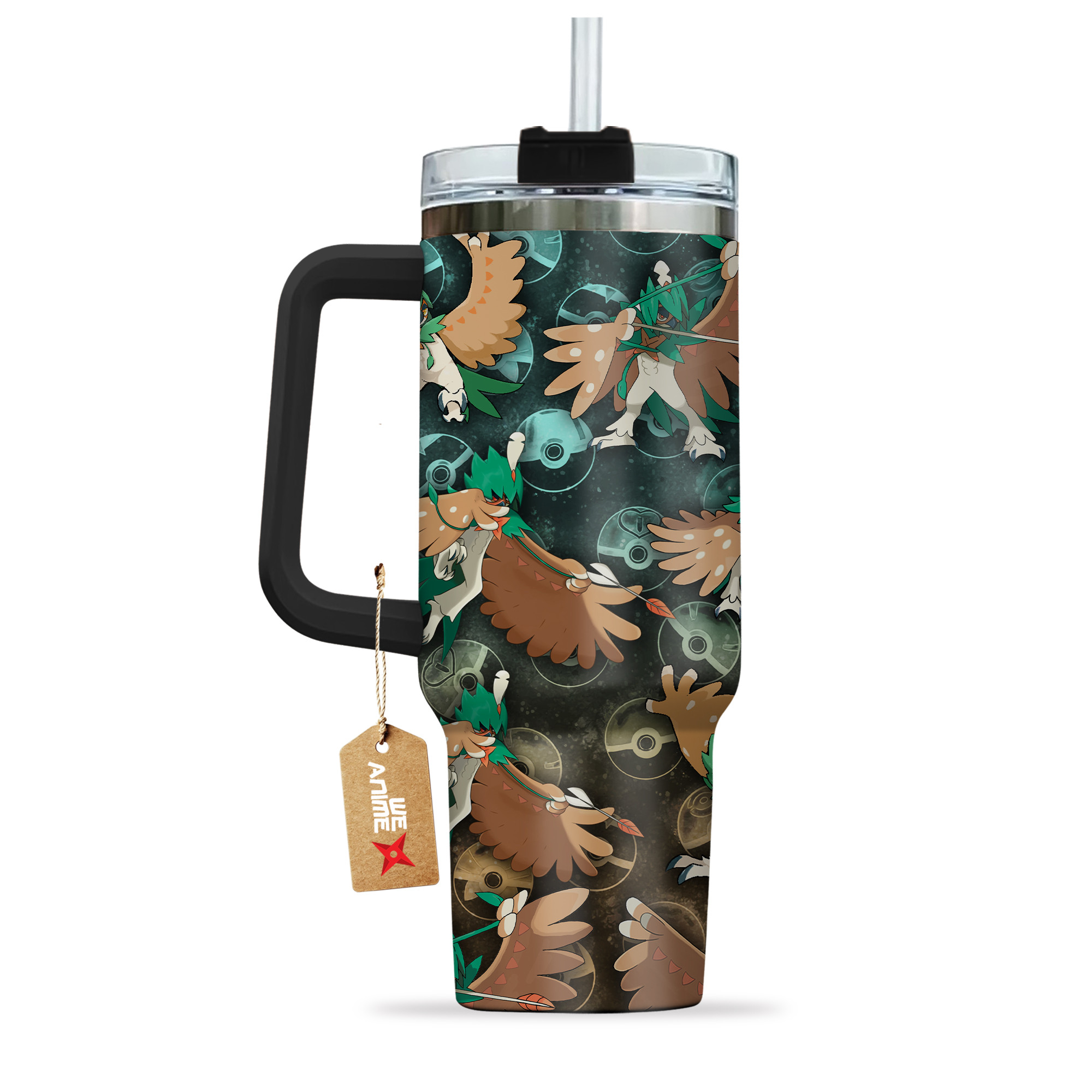 Pokemon Decidueye 40oz Tumbler Cup With Handle Anime Cup