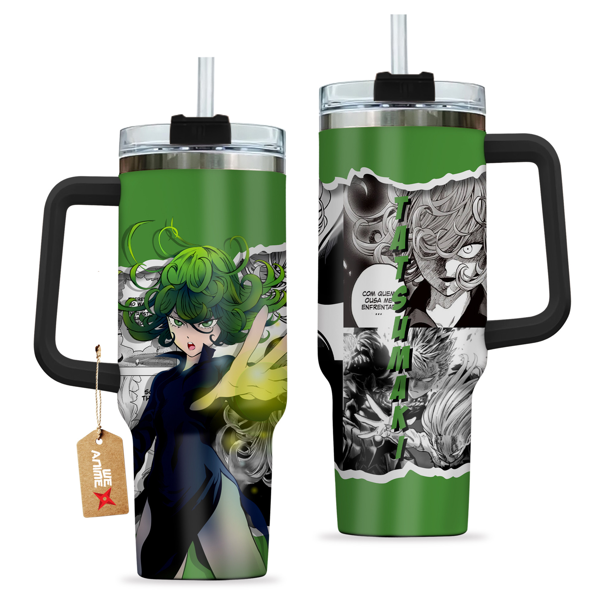 Tatsumaki 40oz Tumbler Cup With Handle Anime Cup