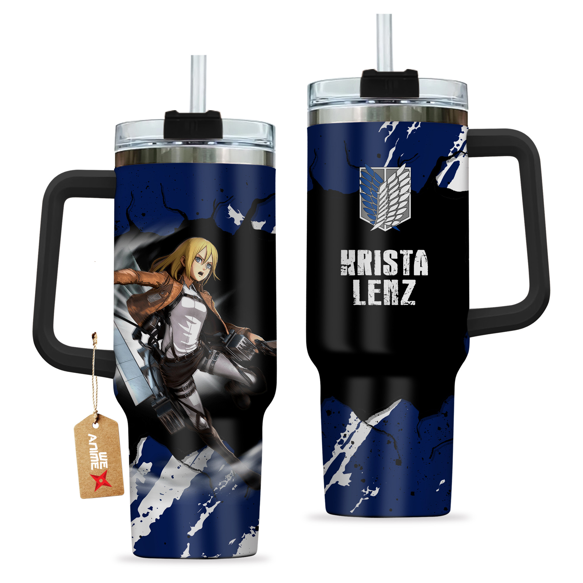 Krista Lenz 40oz Tumbler Cup With Handle Anime Cup