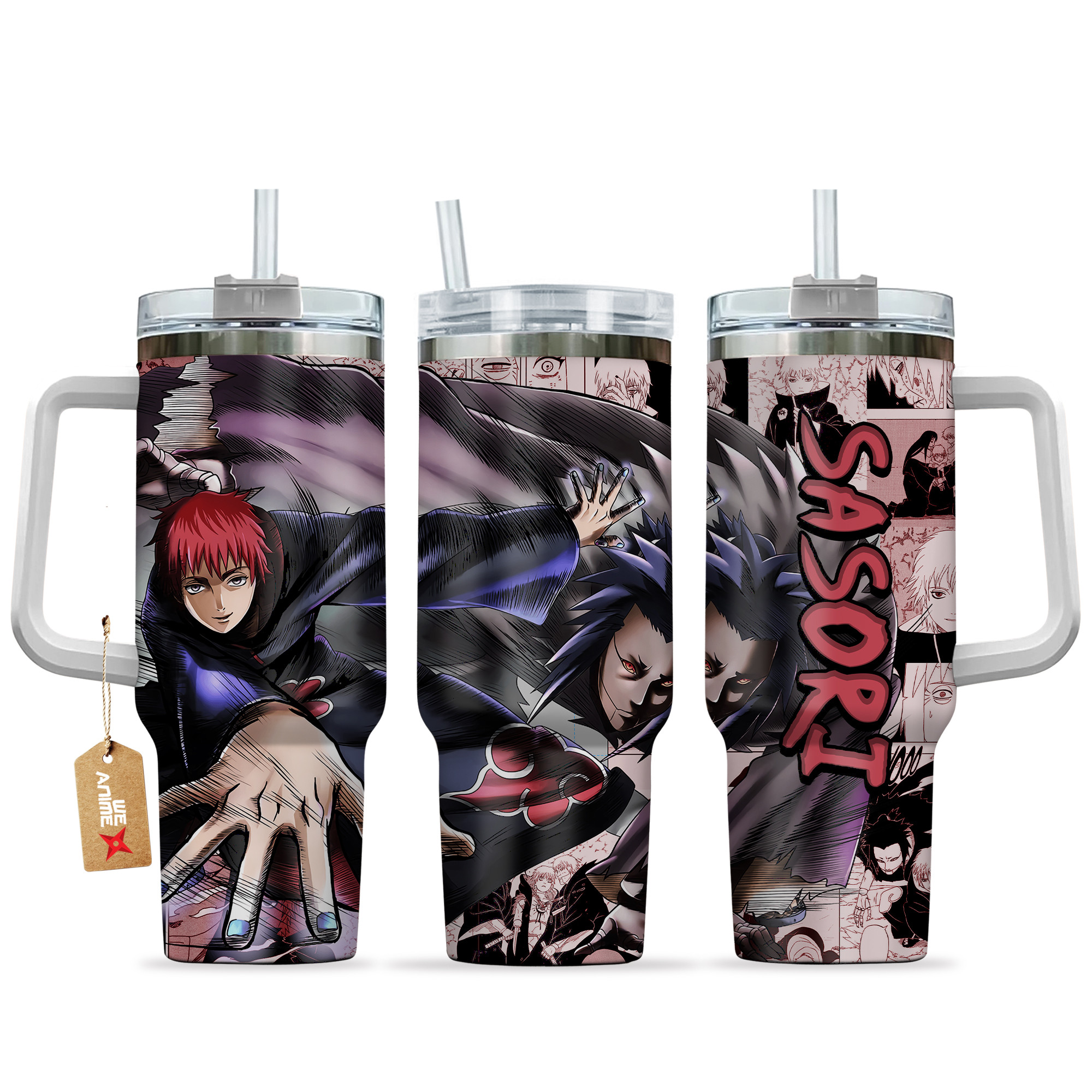 Sasori Anime 40oz Tumbler Cup With Handle Manga Art Name