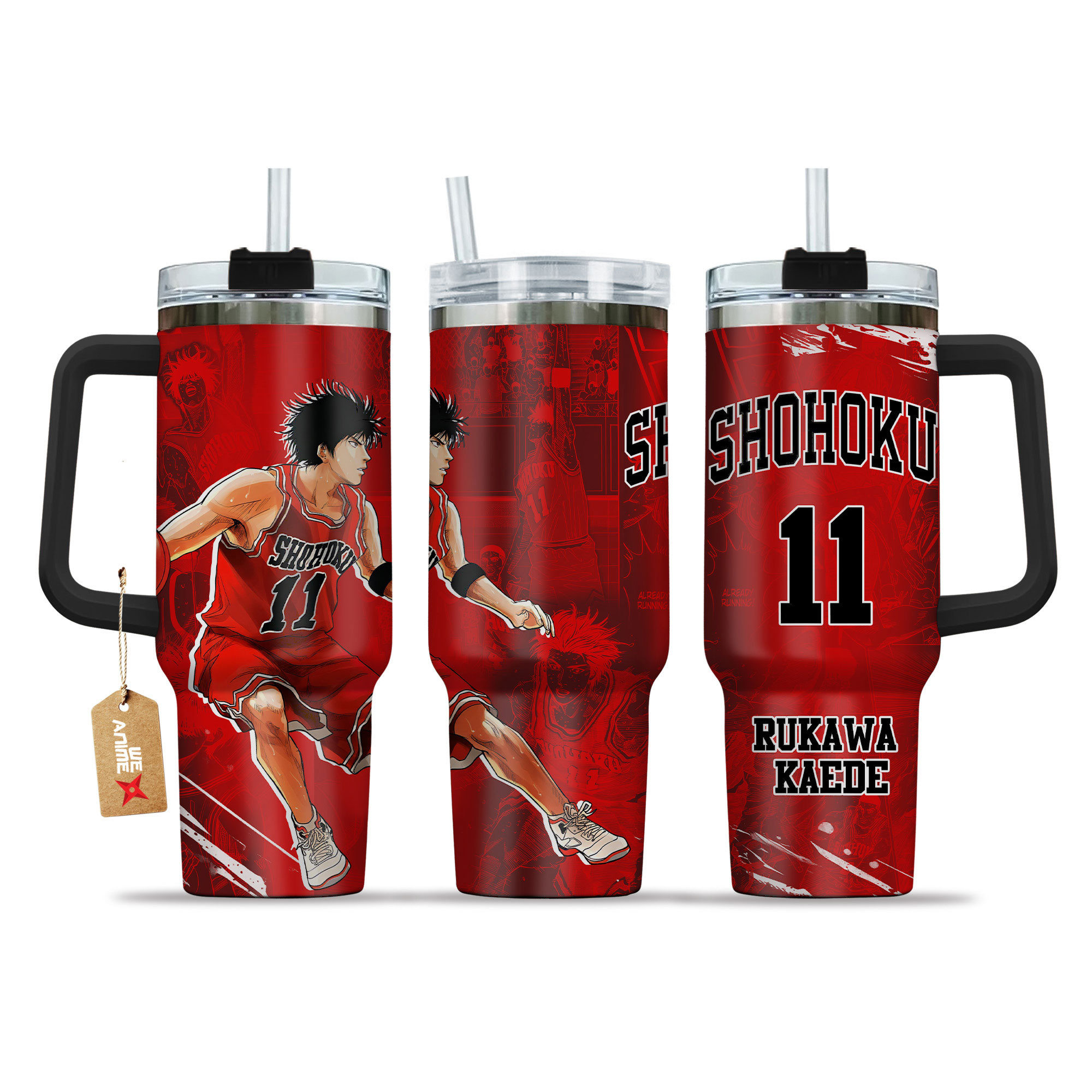 Rukawa Kaede Anime 40oz Tumbler Cup With Handle Name
