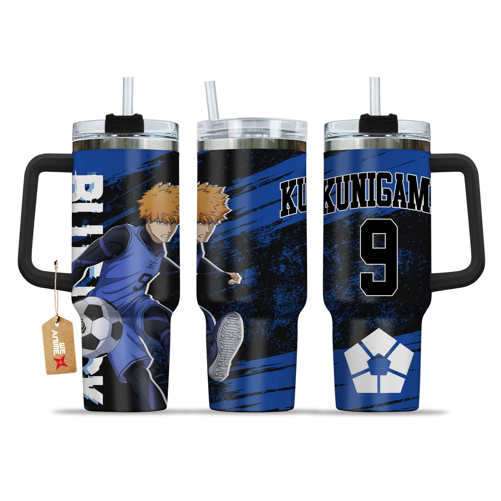 Rensuke Kunigami 9 Anime 40oz Tumbler Cup With Handle Name