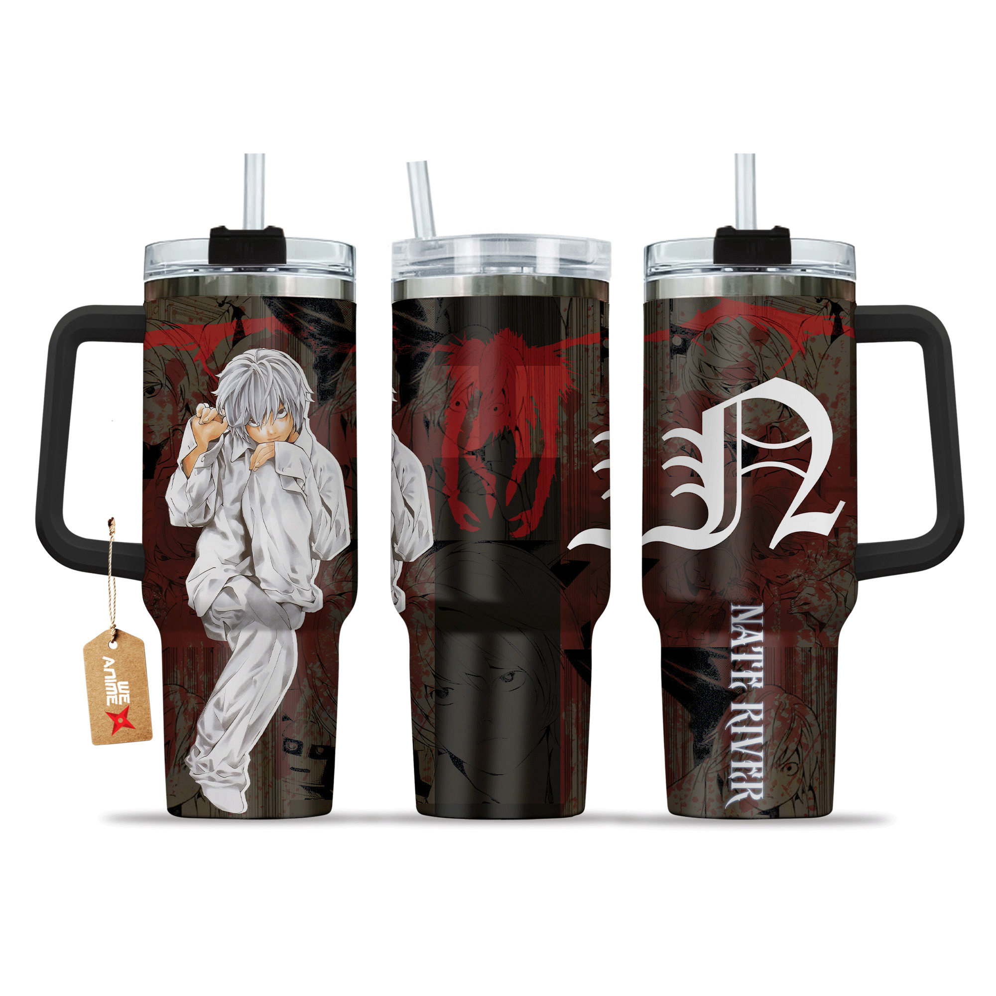 Nate River 40oz Tumbler Cup With Handle Anime Cup