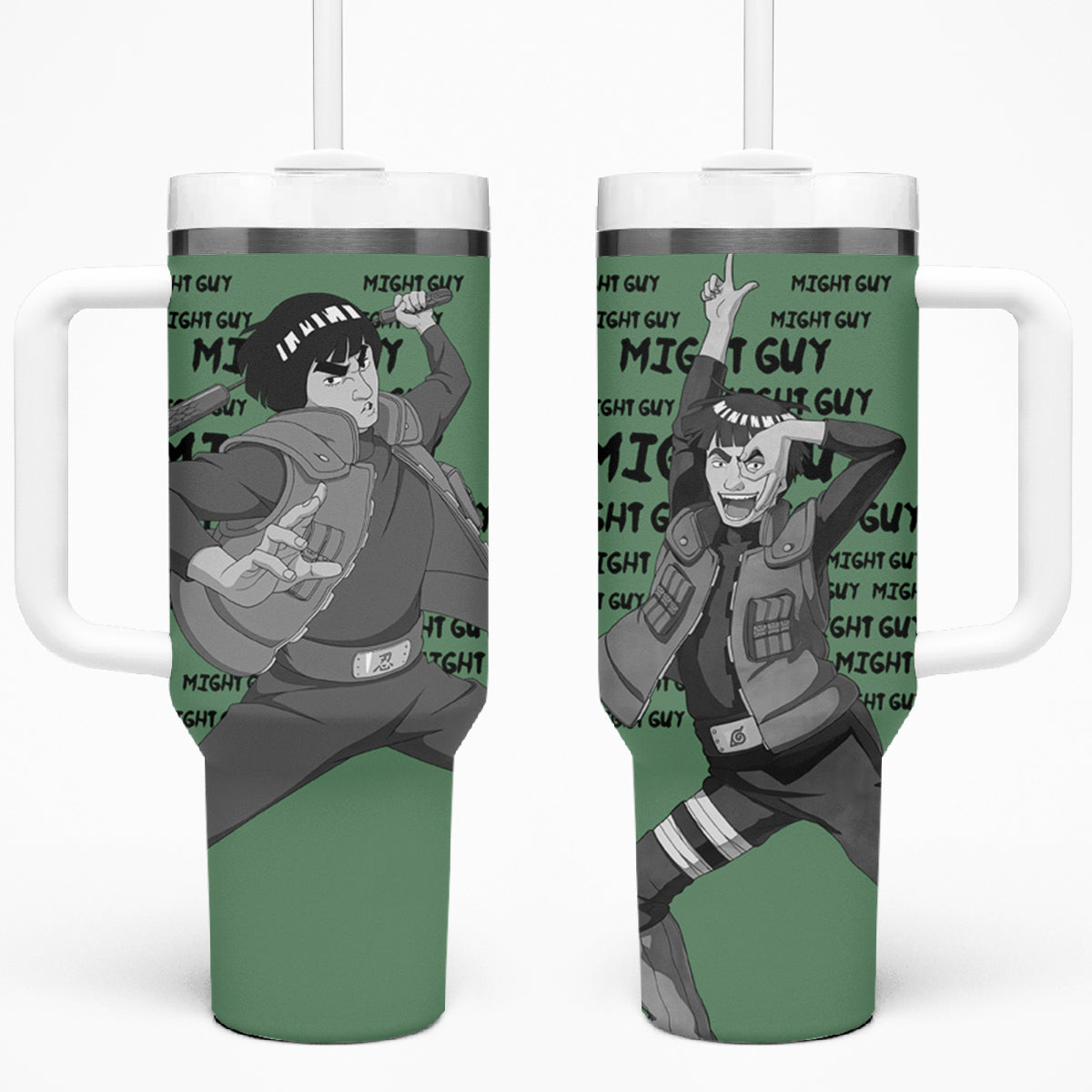 Might Guy 40oz Tumbler With Handle Style Manga
