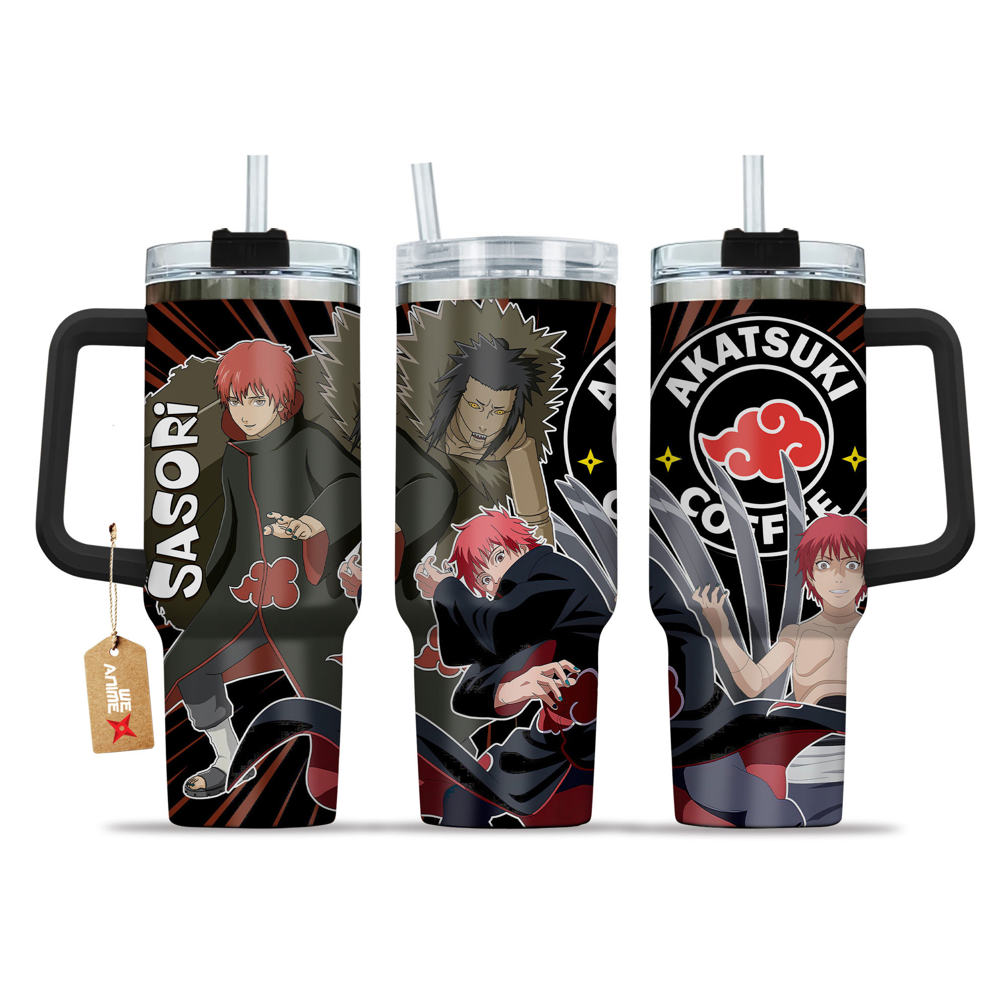 Sasori Name Coffee 40oz Tumbler Cup With Handle Anime