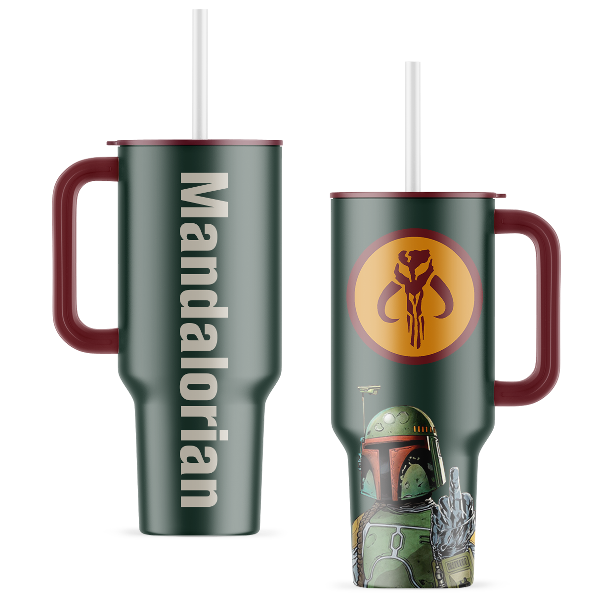 Mandalorians Star Wars Coffee 40oz Tumbler With Handle | Exclusive Design