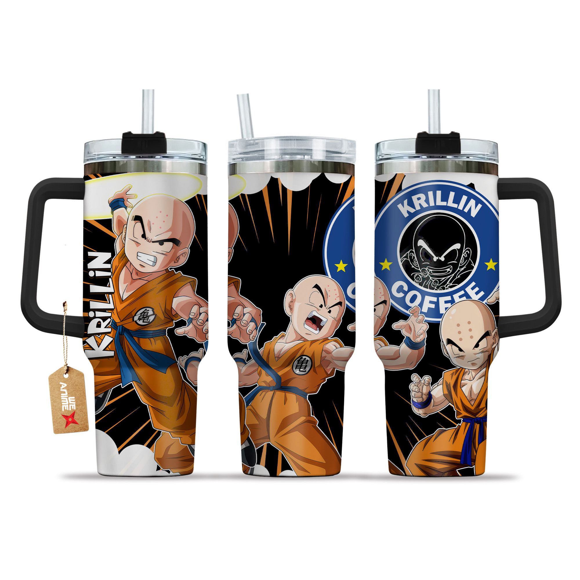Krillin Coffee 40oz Tumbler Cup With Handle