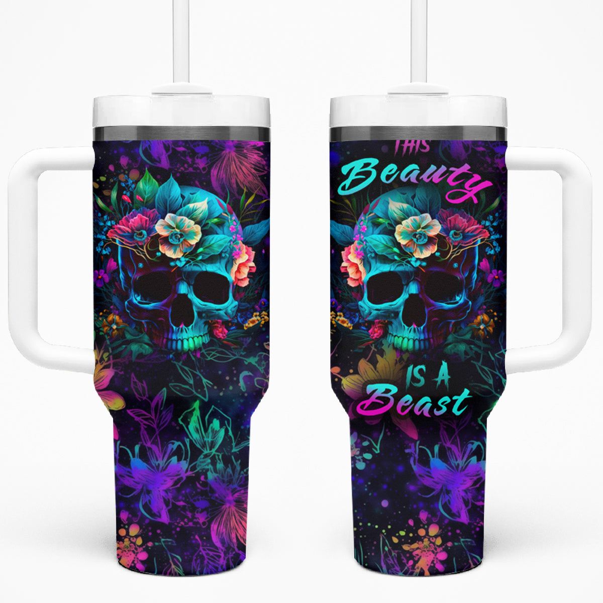 This Beauty Is a Beast 40oz Tumbler With Handle
