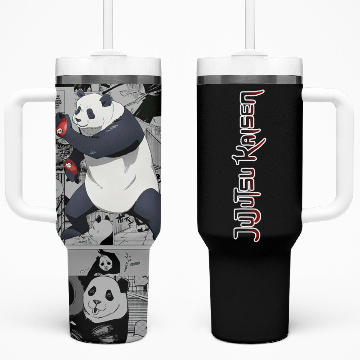 Panda 40oz Tumbler With Handle Jujustu Kaisen