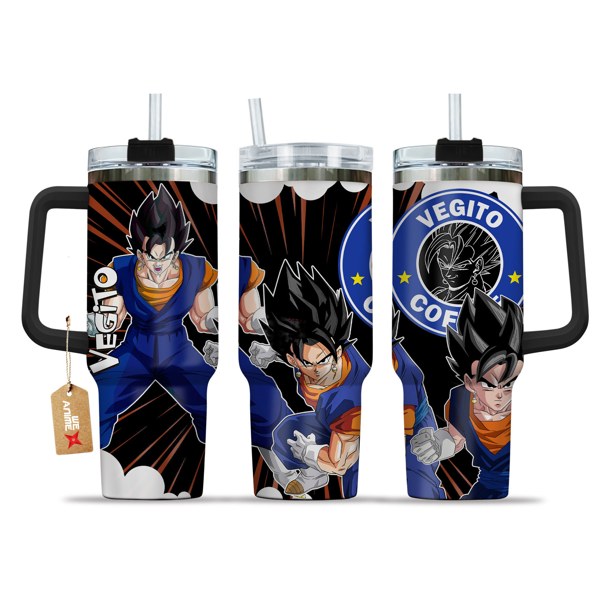 Vegito Coffee 40oz Tumbler Cup With Handle