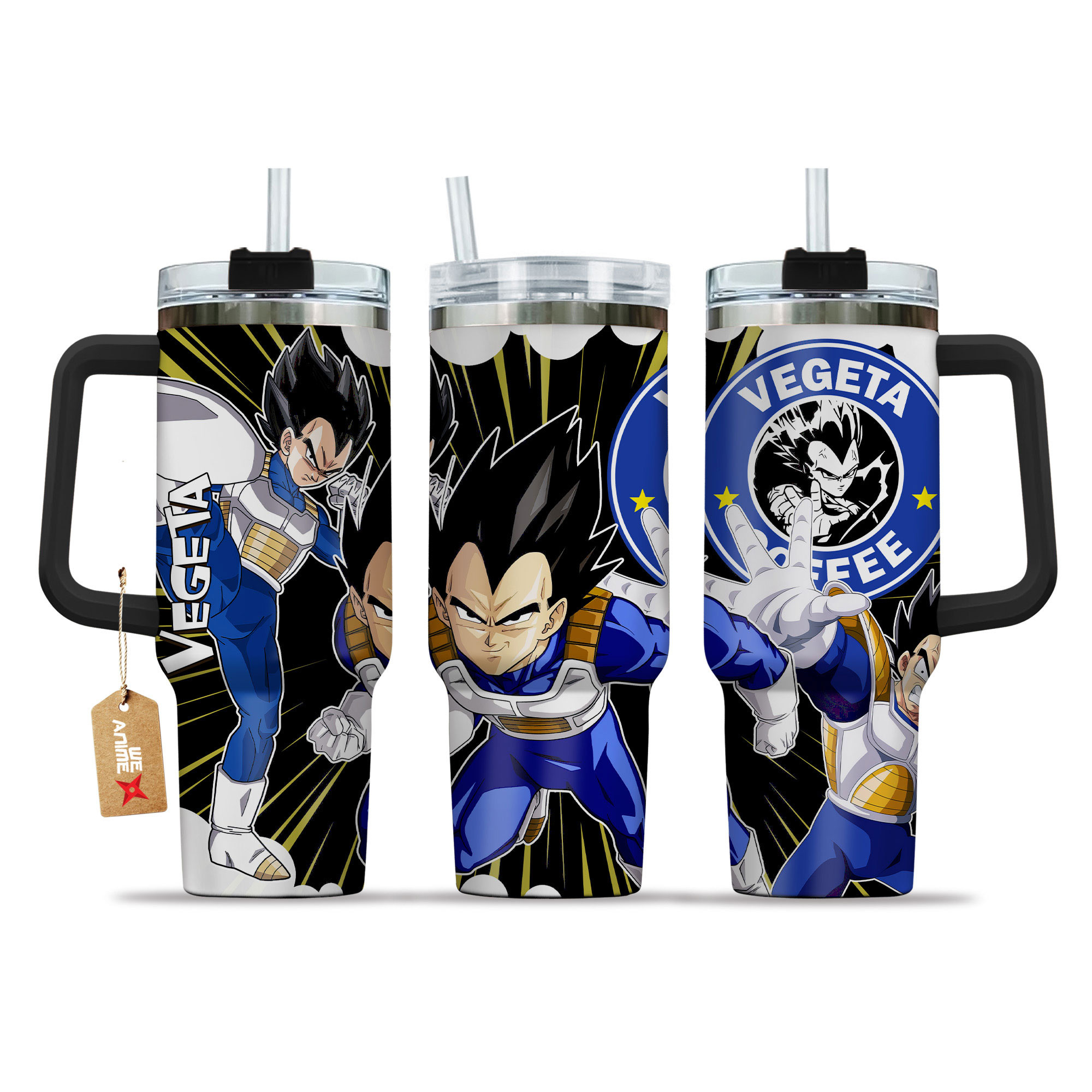 Vegeta Coffee 40oz Tumbler Cup With Handle