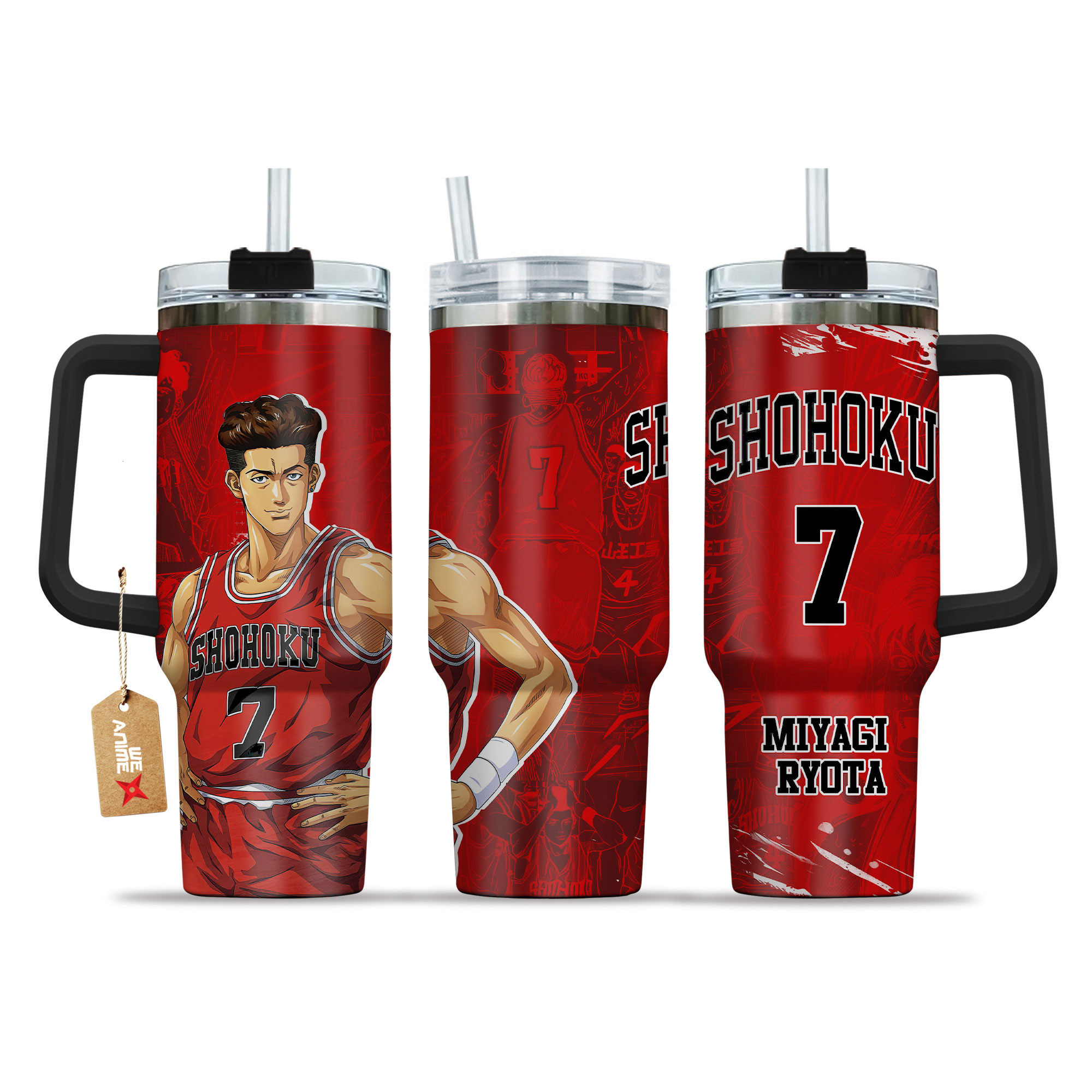 Miyagi Ryota Anime 40oz Tumbler Cup With Handle Name
