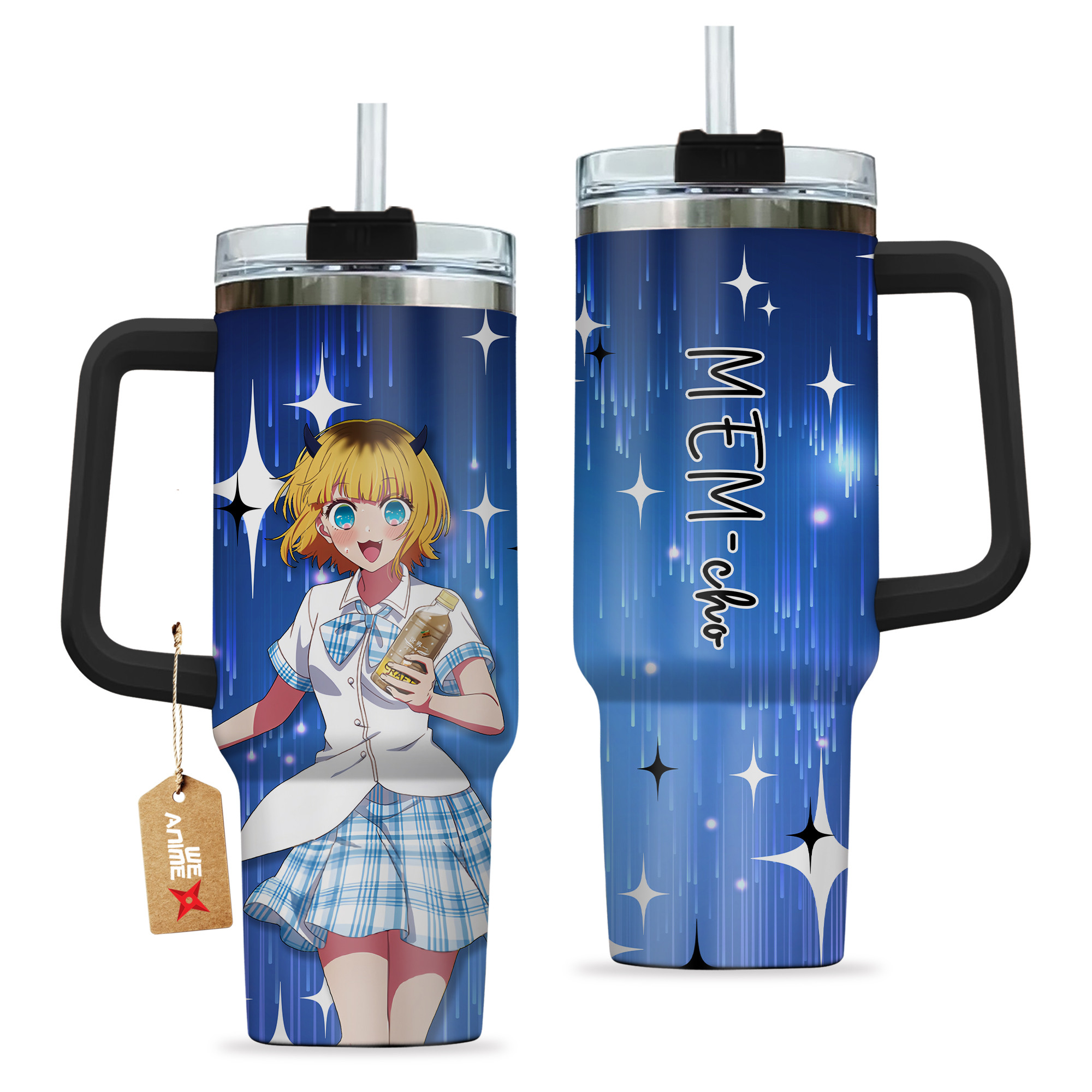 MEM-cho 40oz Tumbler Cup With Handle Anime Cup